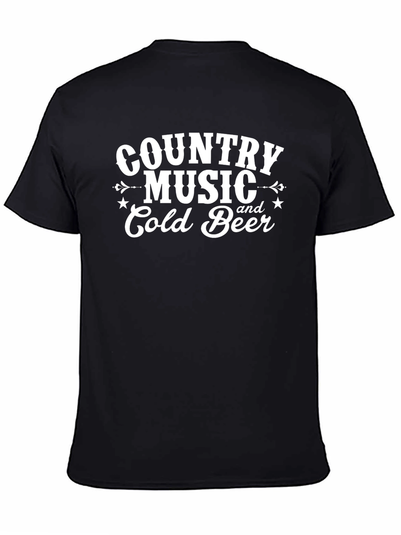 Country Music & Cold Beer Graphic Tee - Black