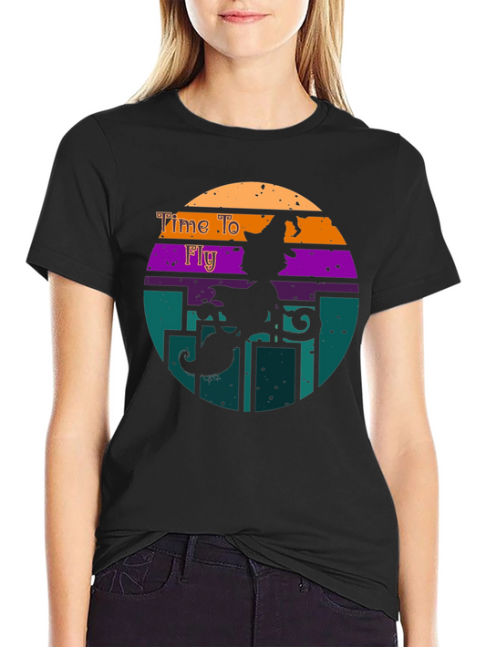 Time to Fly Halloween Witch T-Shirt