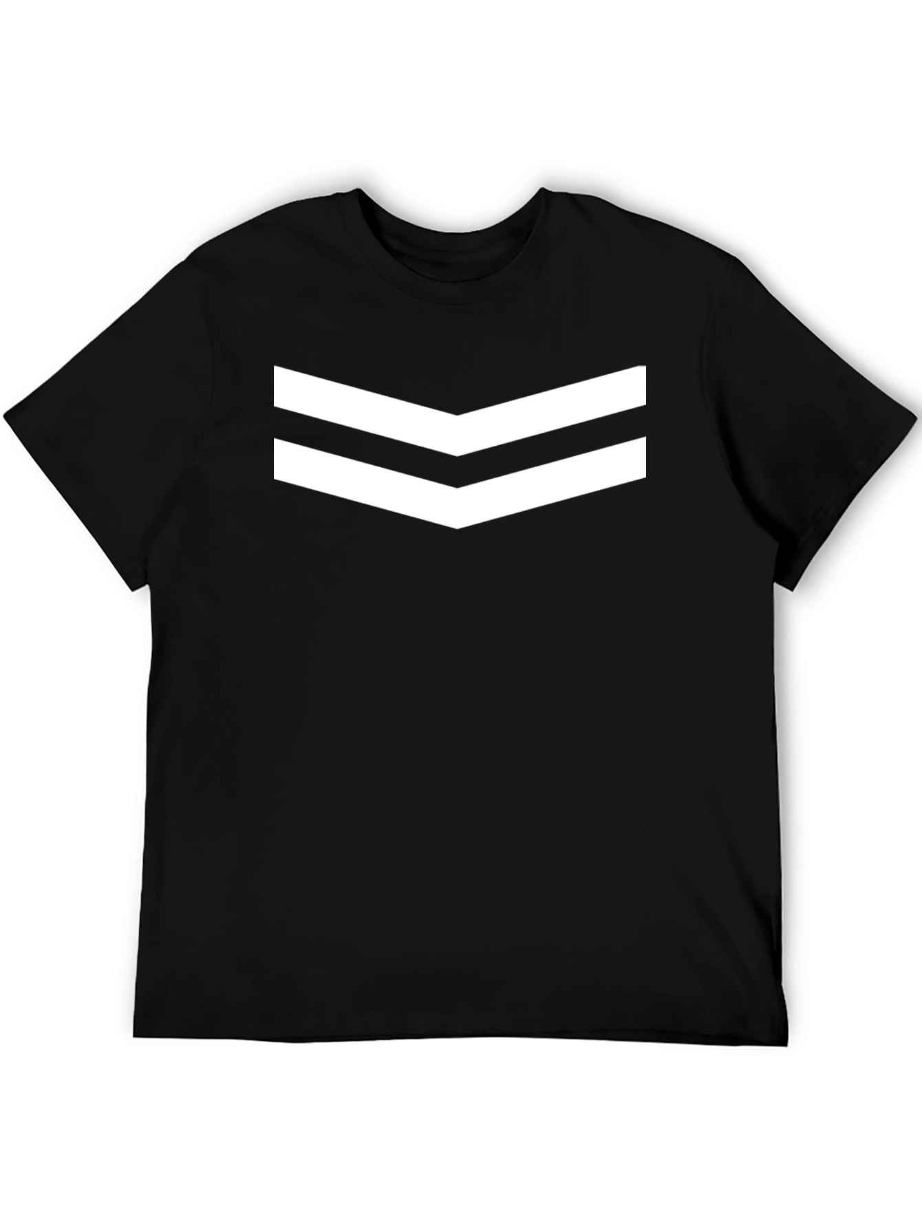 Black T-Shirt with White Chevron Design