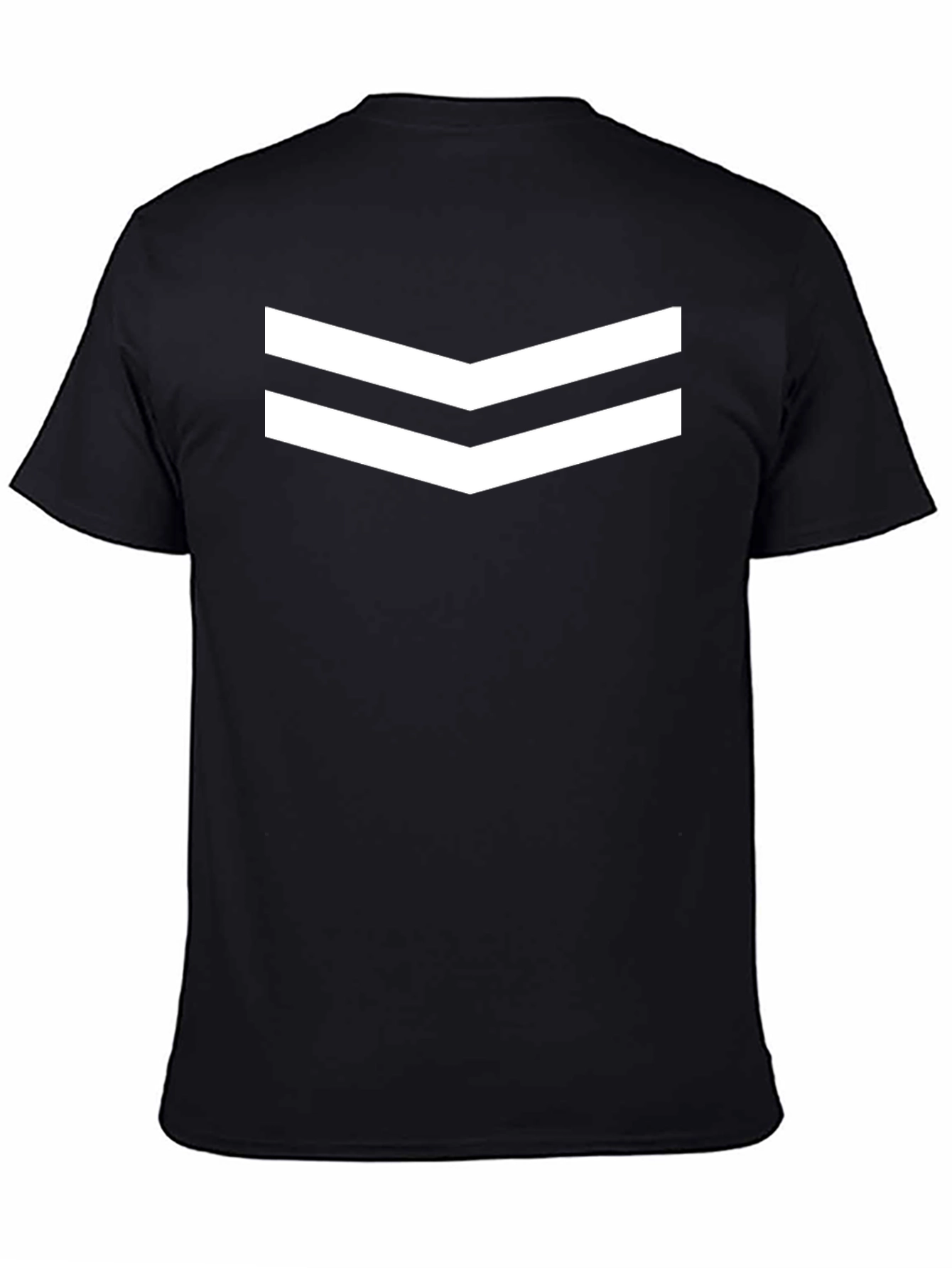Black T-Shirt with White Chevron Design