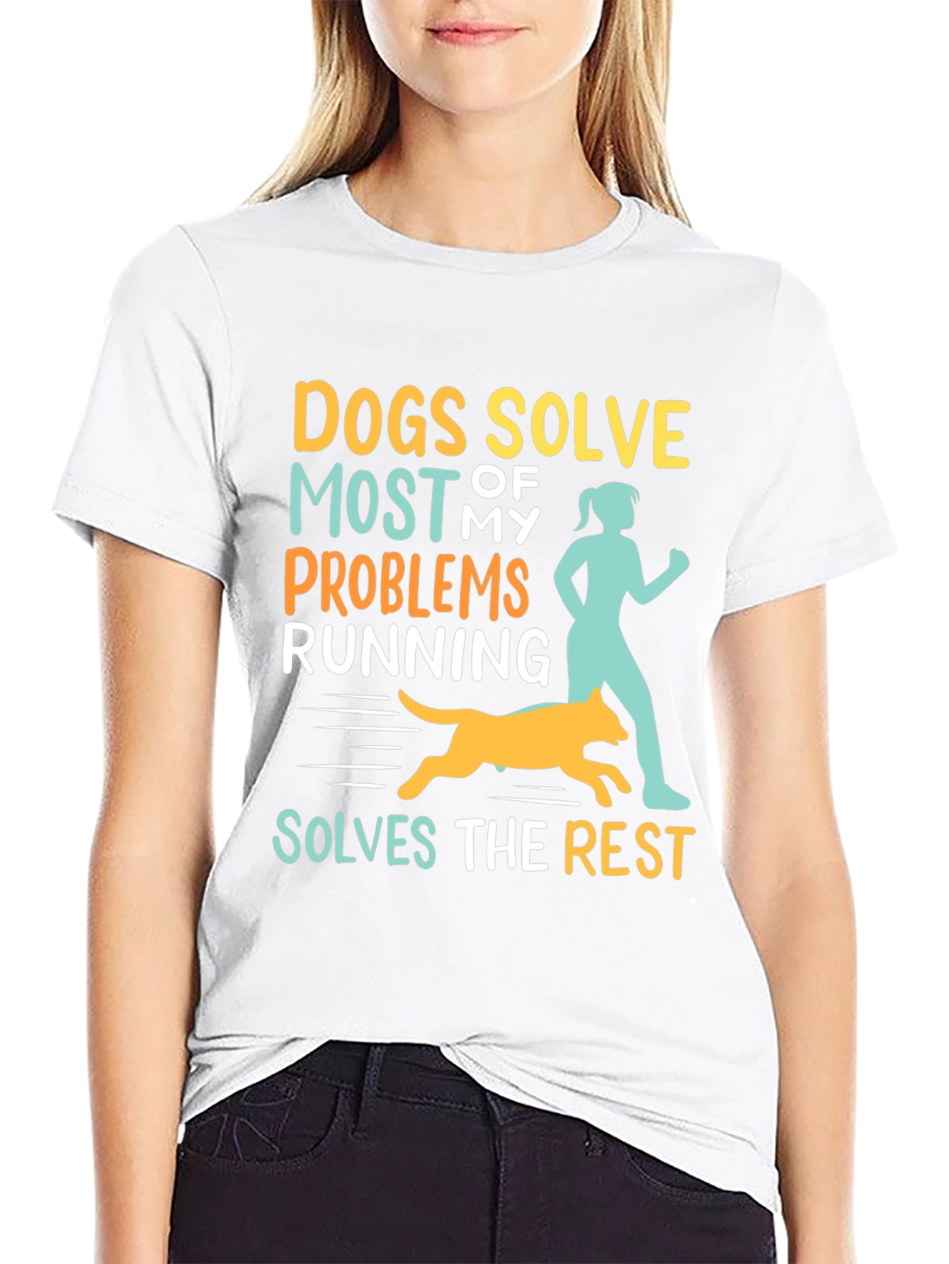 Dogs Solve Most Problems Funny Running T-Shirt