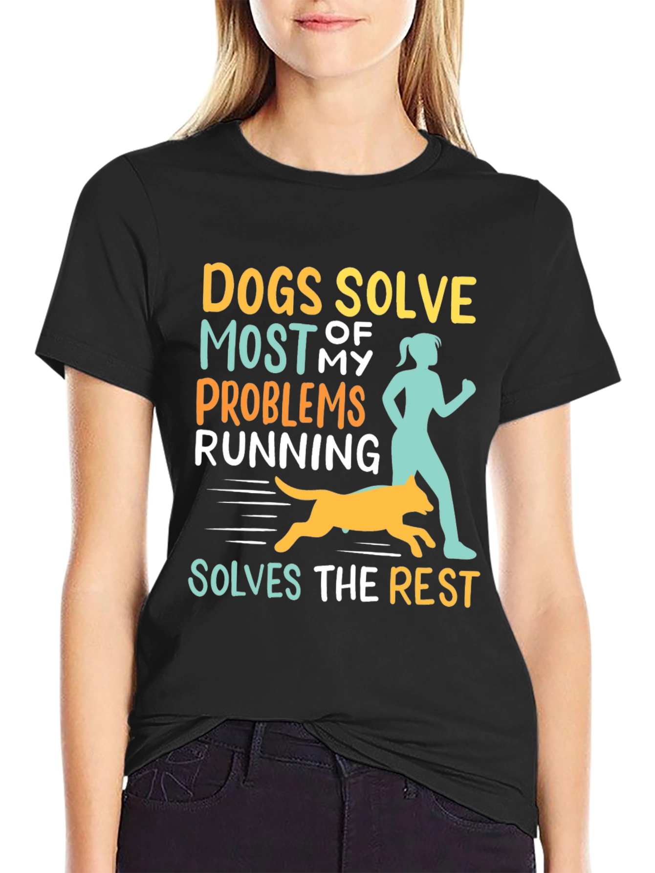 Dogs Solve Most Problems Funny Running T-Shirt