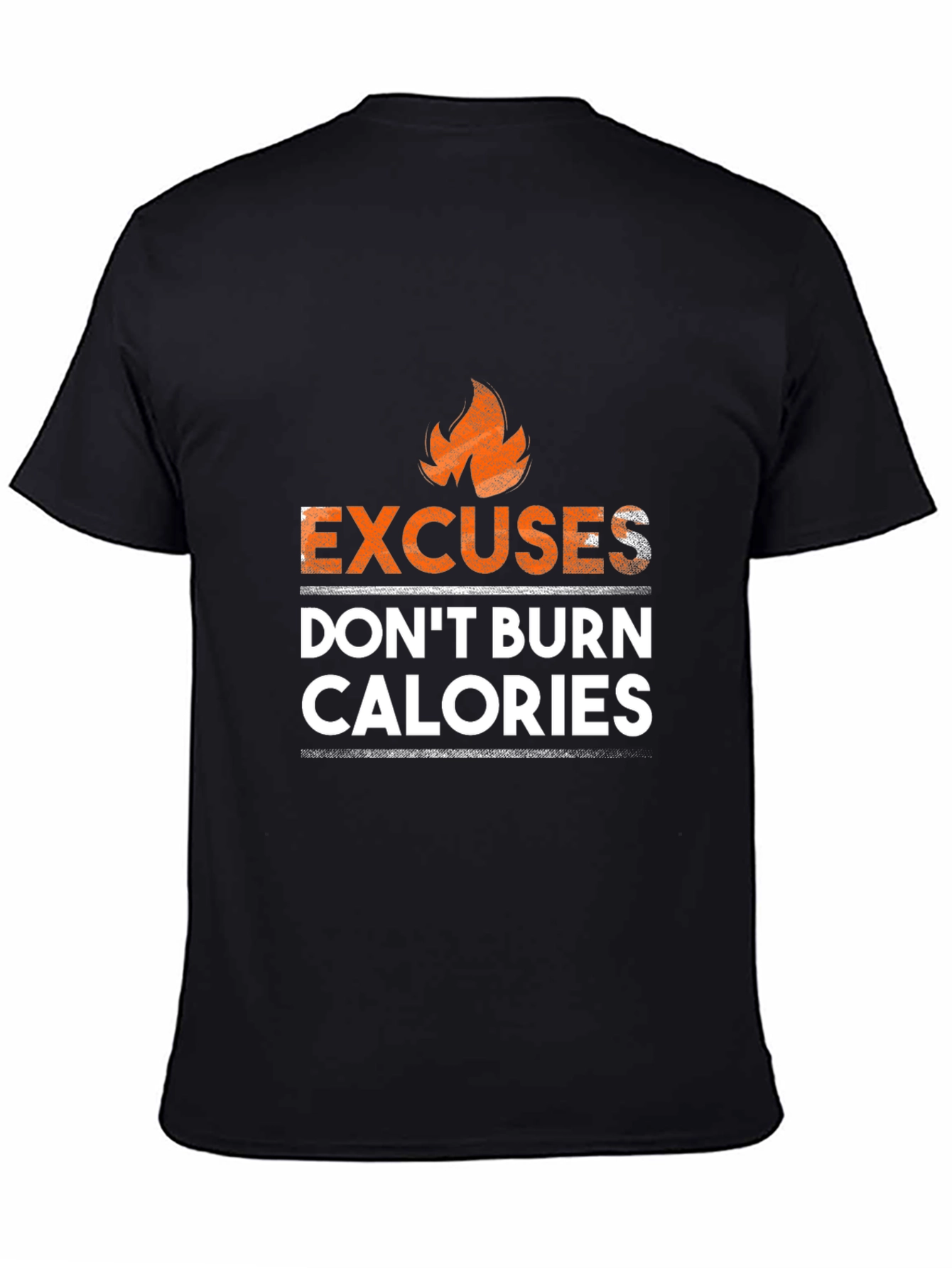 Excuses Dont Burn Calories Mens Black T-Shirt
