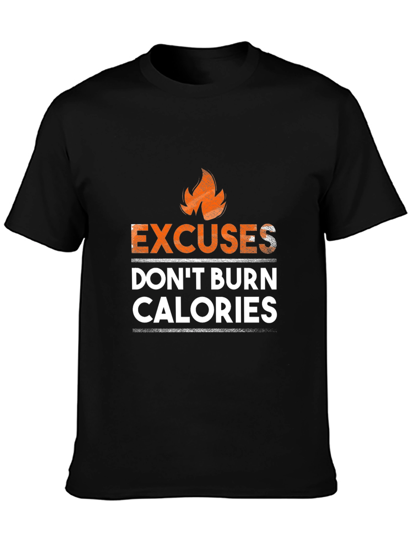 Excuses Dont Burn Calories Mens Black T-Shirt