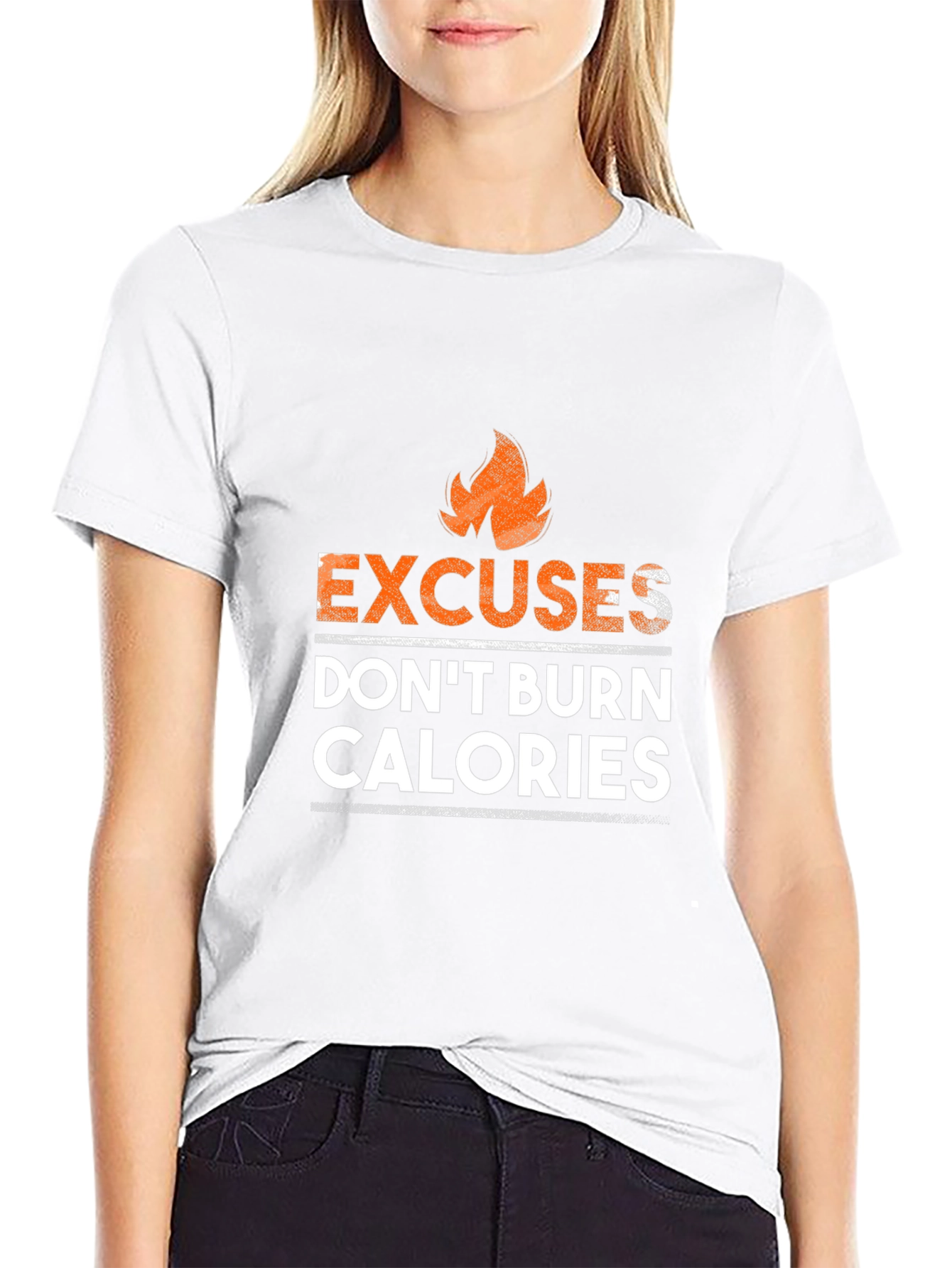 Excuses Dont Burn Calories Mens Black T-Shirt