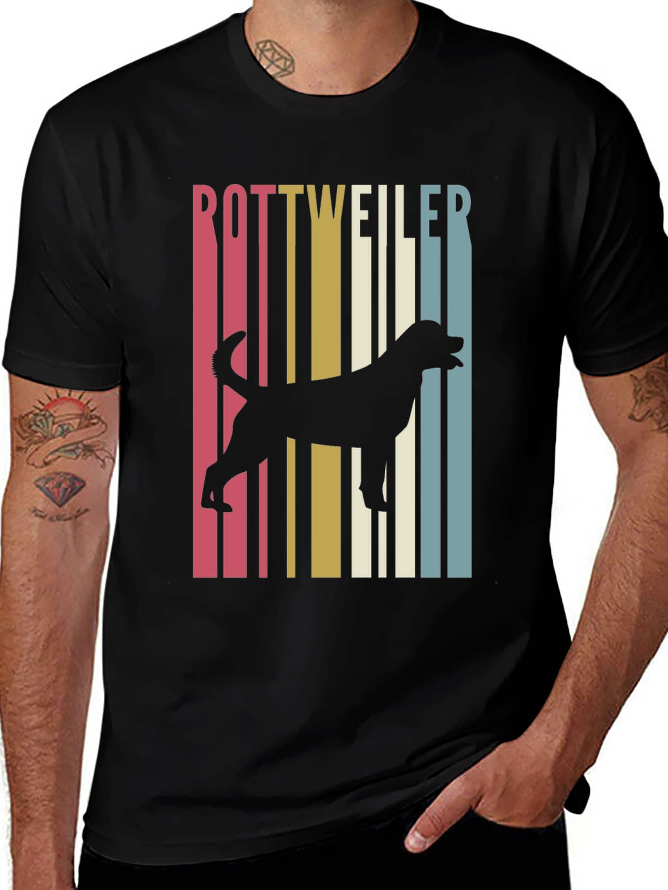 Rottweiler Retro Graphic T-Shirt