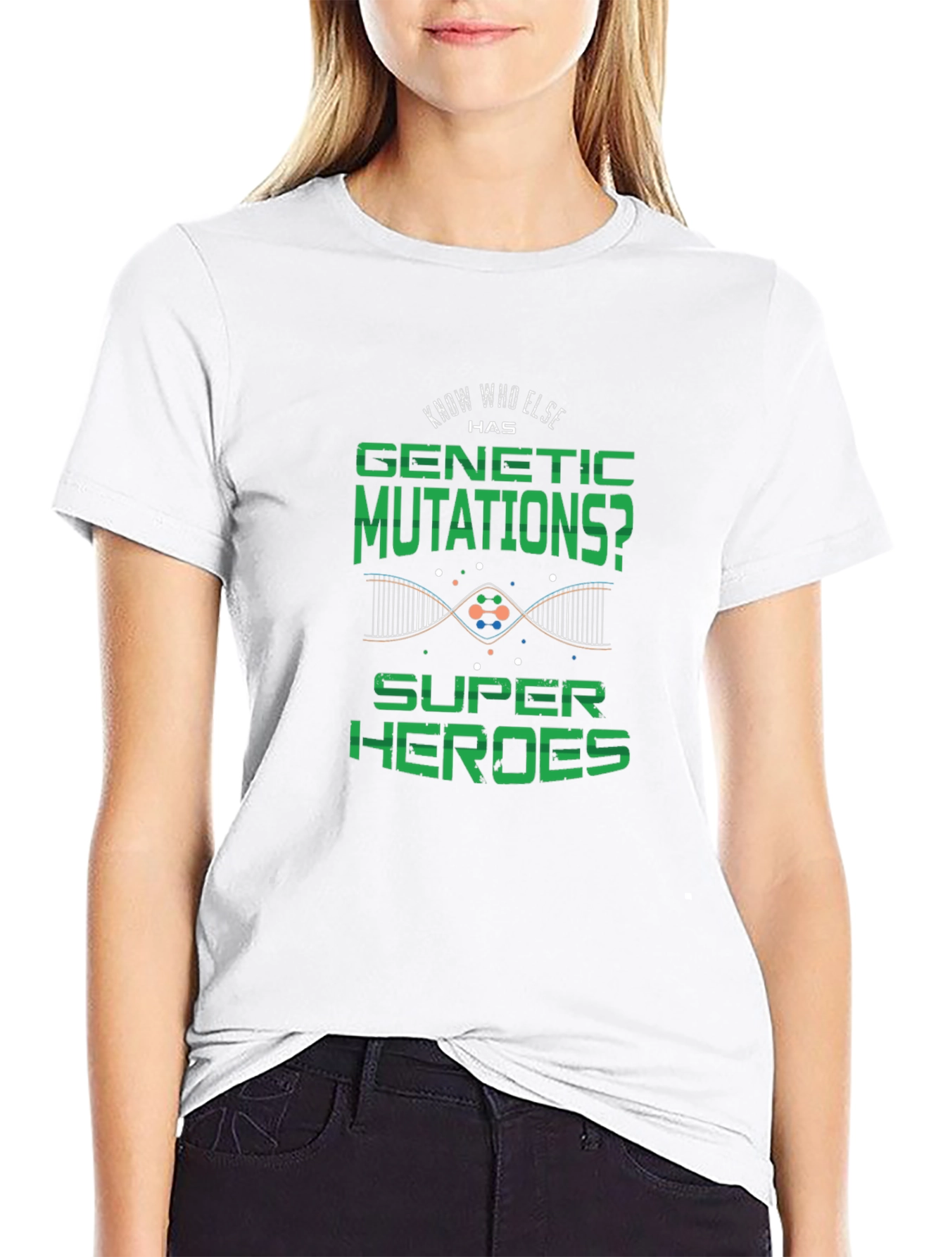 Genetic Mutations Super Heroes Black T-Shirt