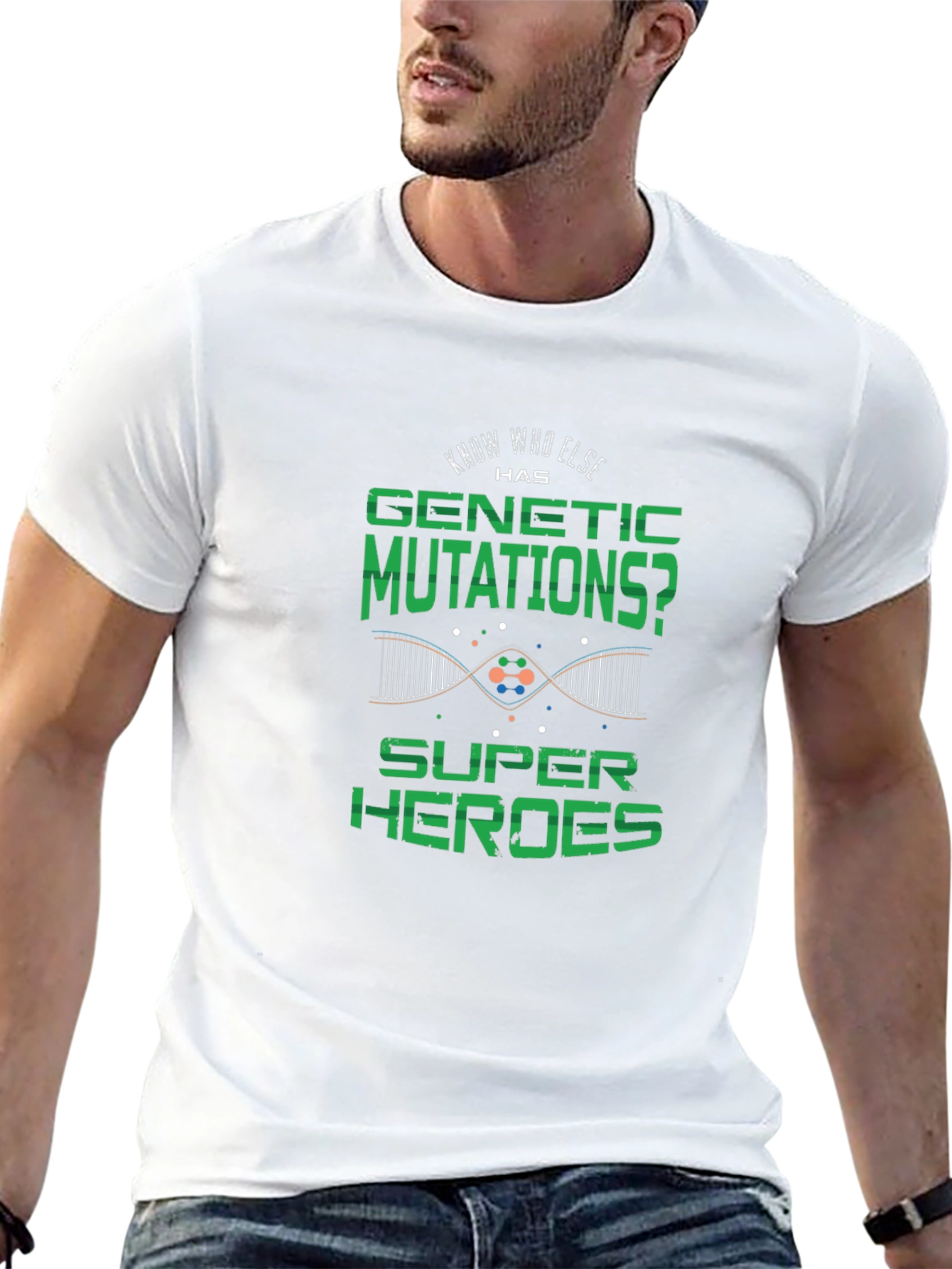 Genetic Mutations Super Heroes Black T-Shirt