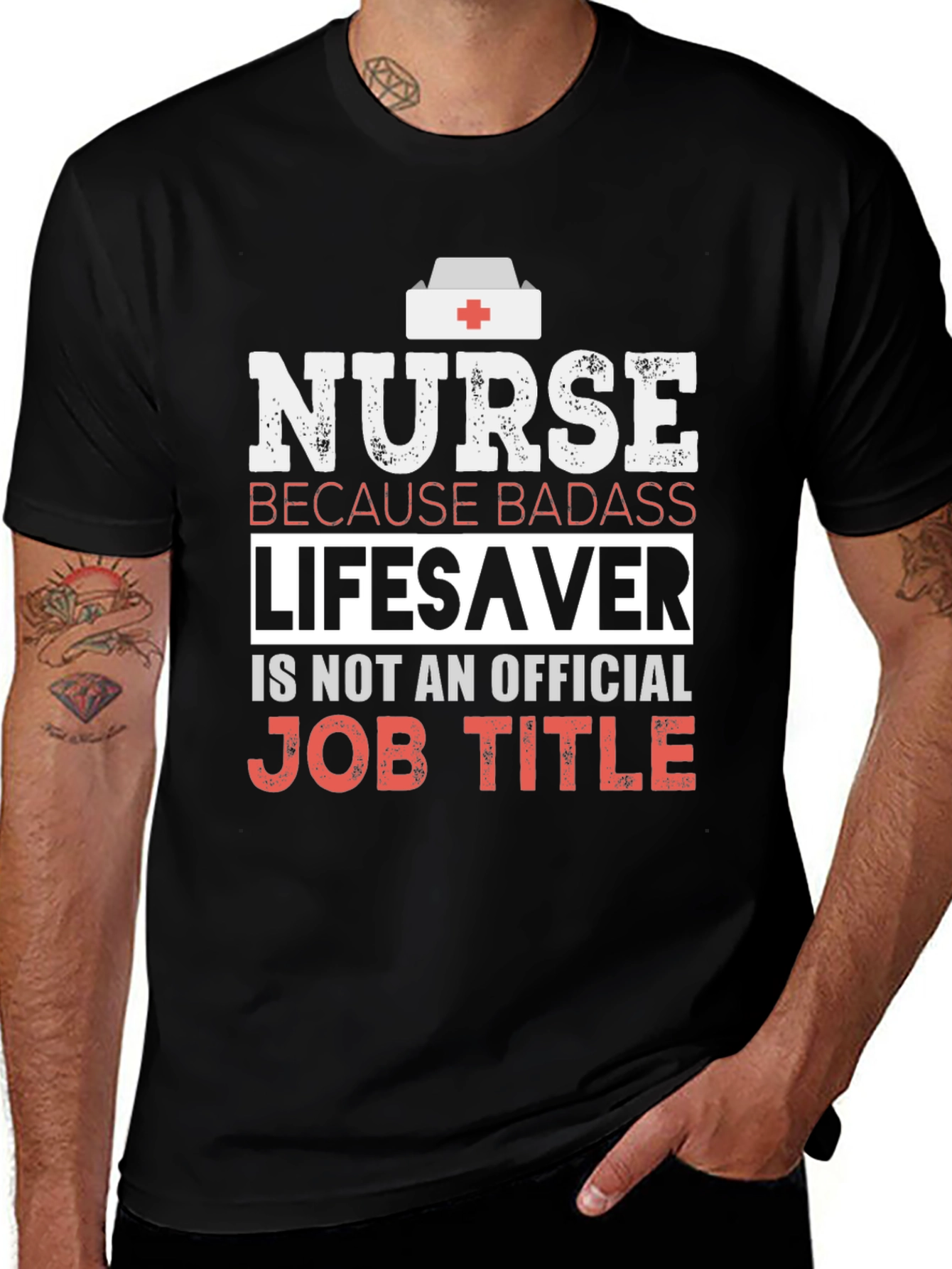 Nurse Badass Lifesaver Graphic T-Shirt