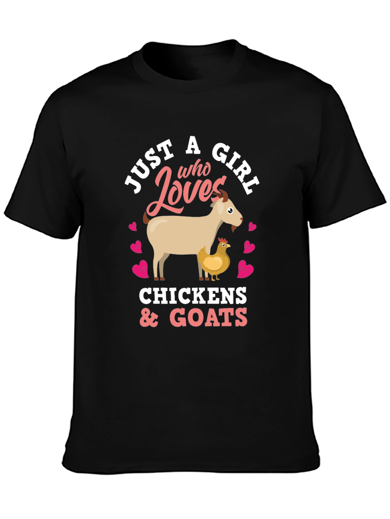 Girl Who Loves Chickens & Goats T-Shirt
