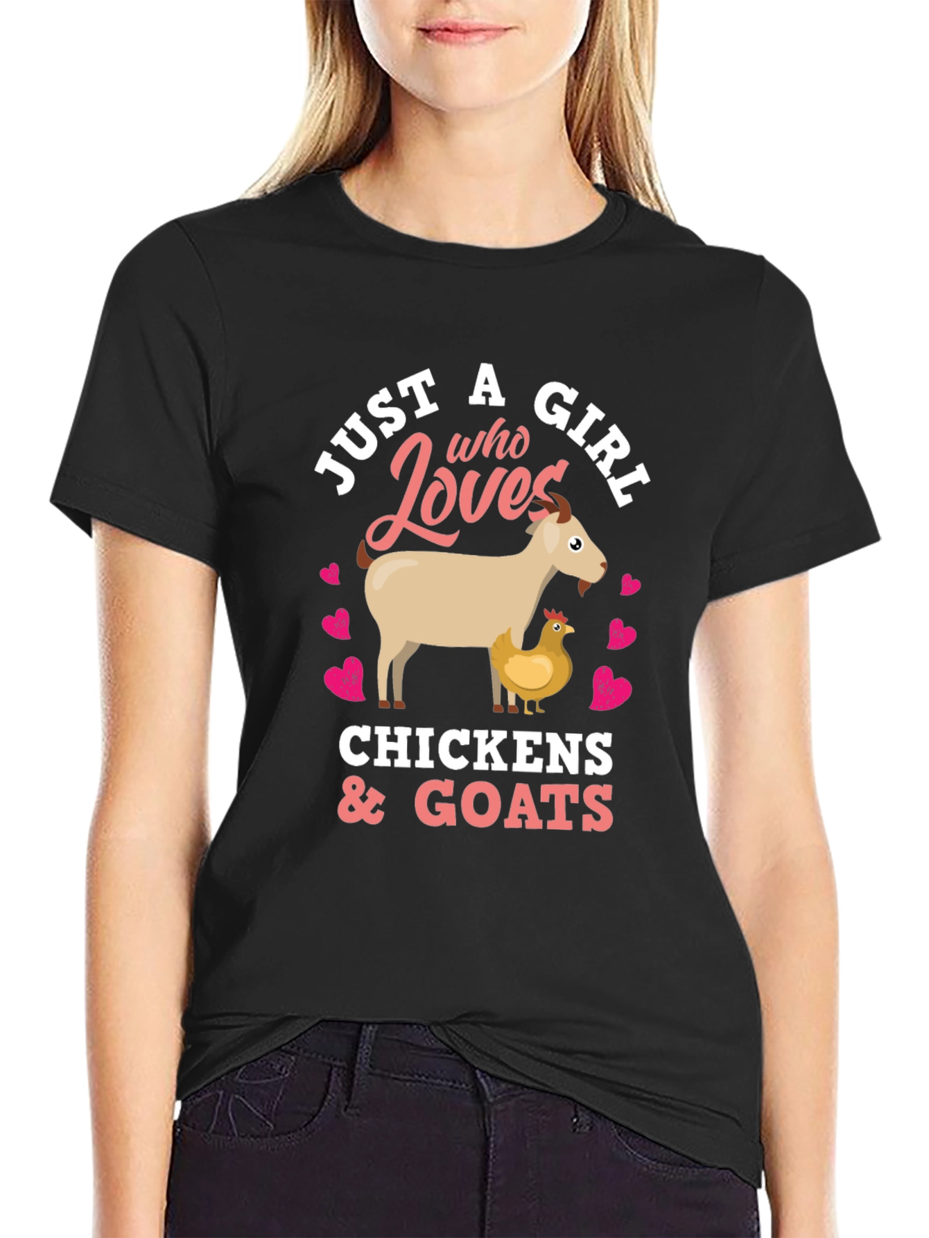 Girl Who Loves Chickens & Goats T-Shirt