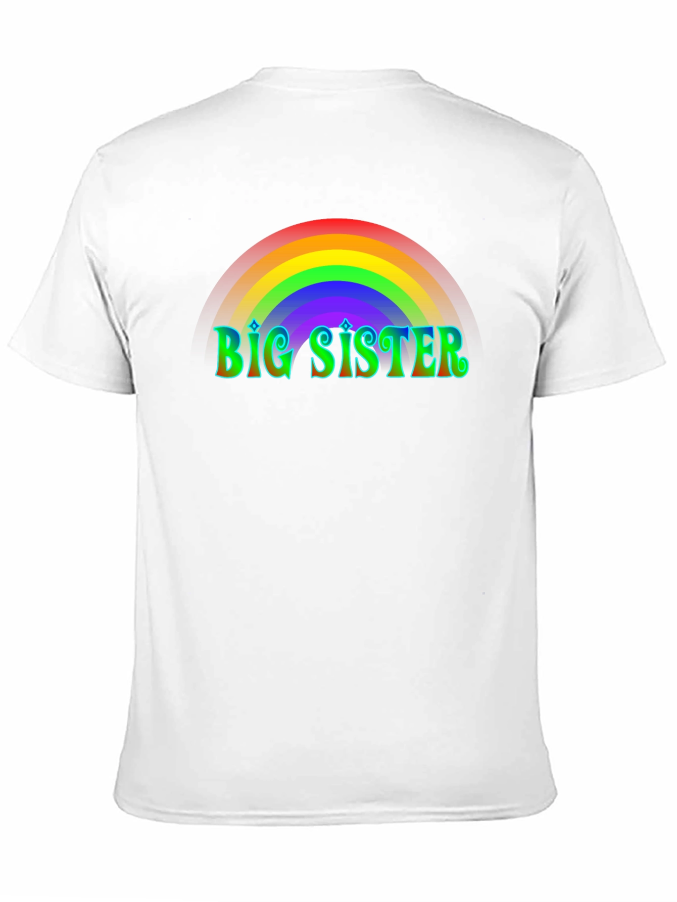 Big Sister Rainbow T-Shirt - Black Cotton Tee