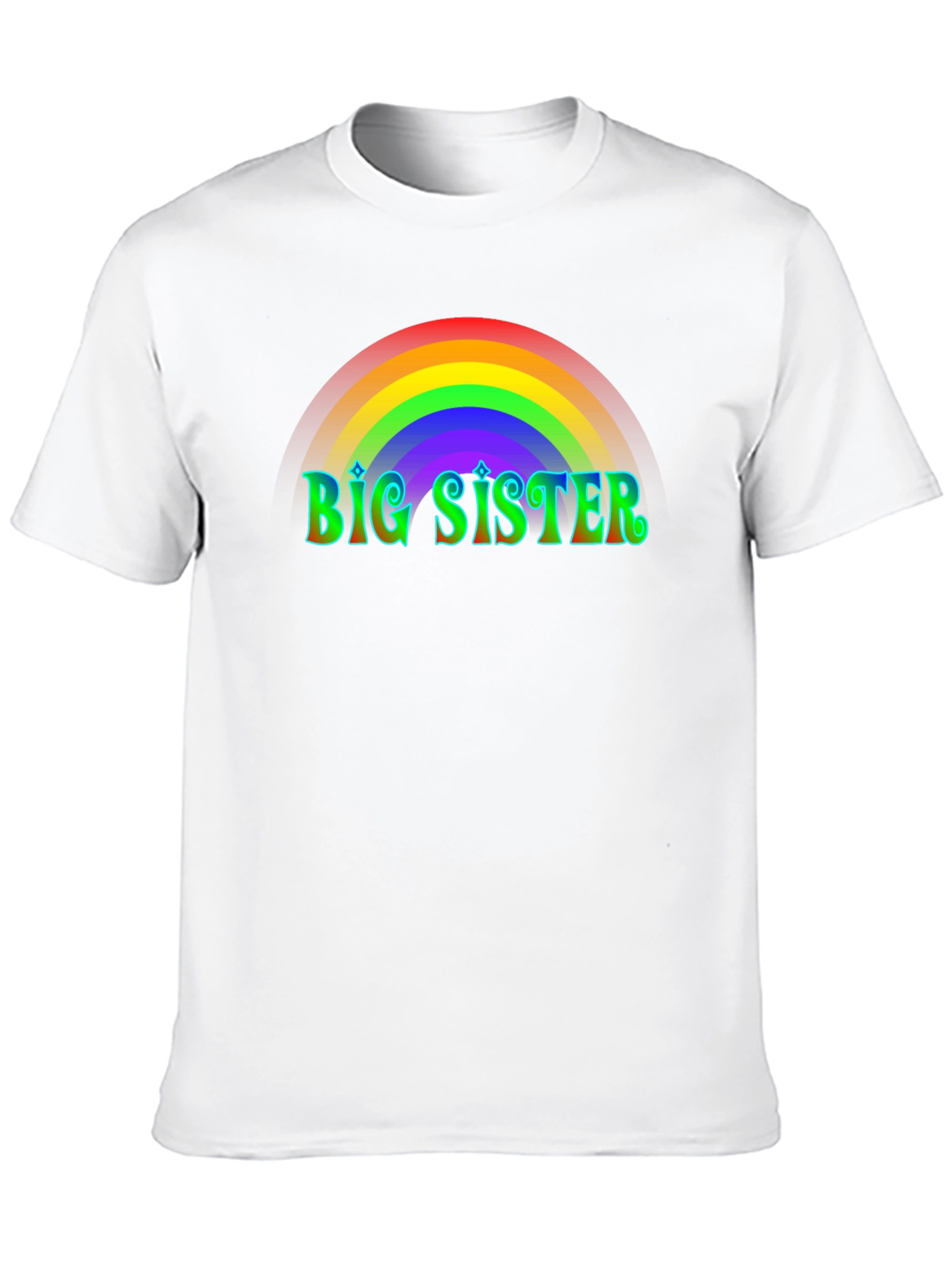 Big Sister Rainbow T-Shirt - Black Cotton Tee