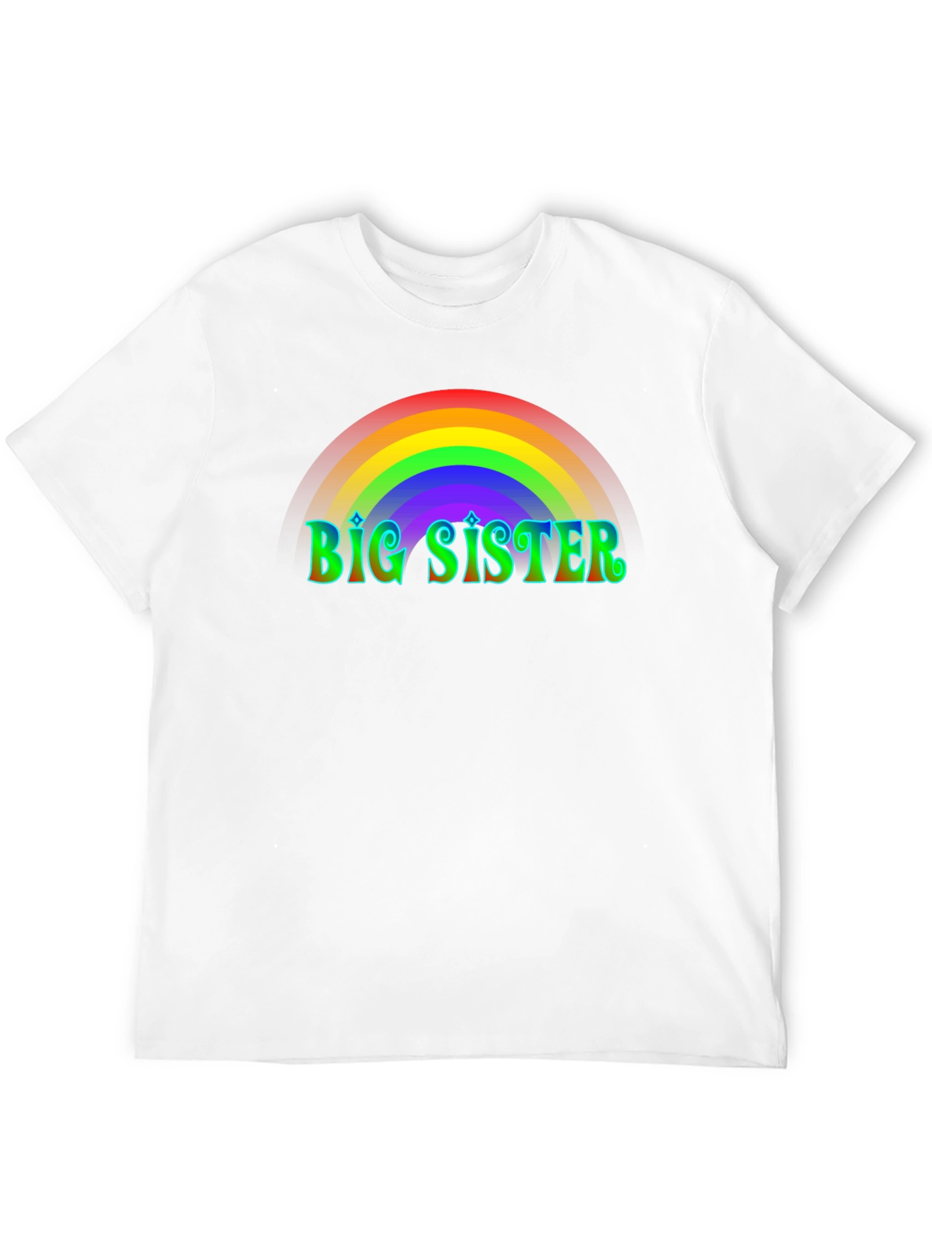 Big Sister Rainbow T-Shirt - Black Cotton Tee