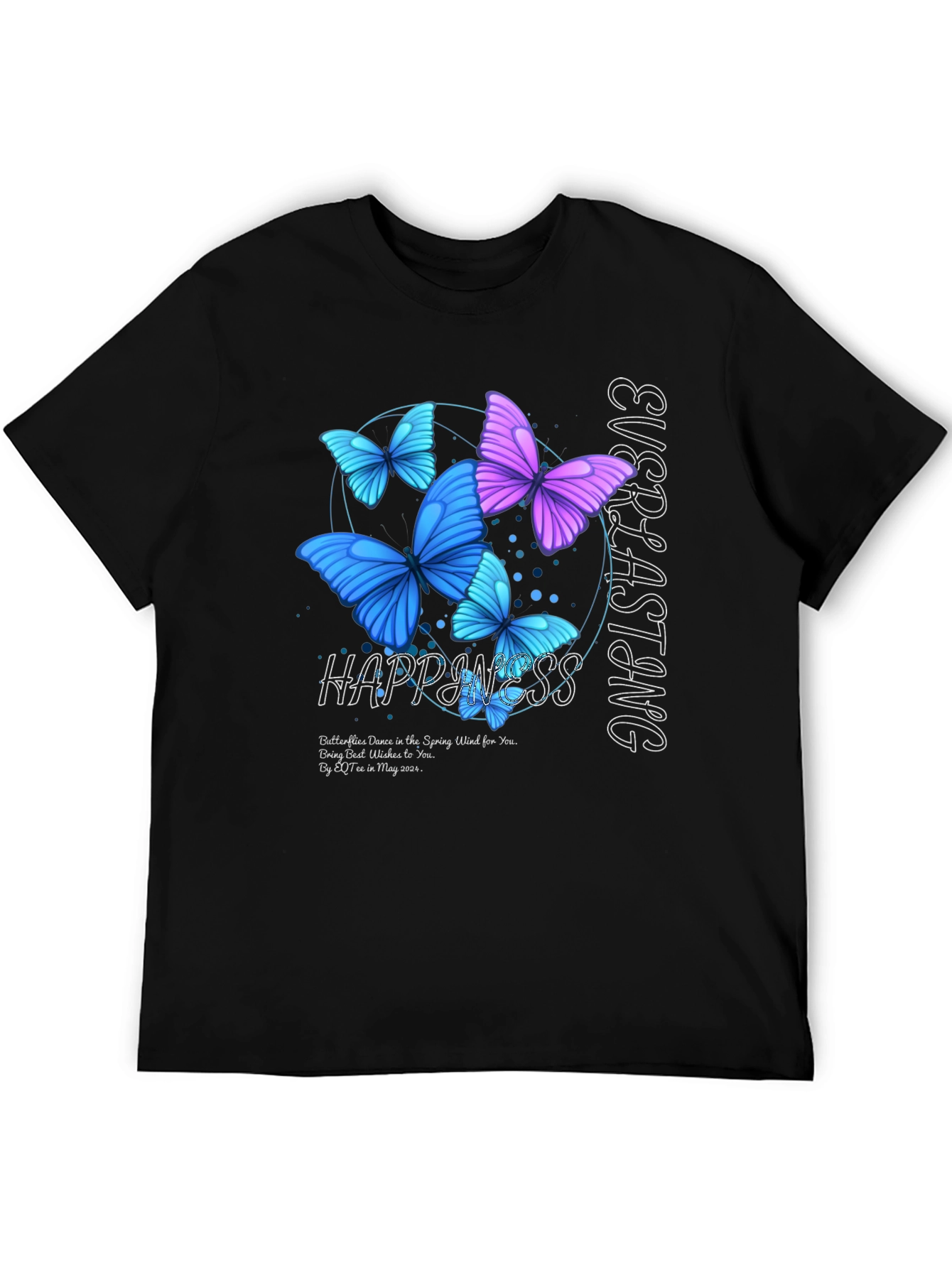 Everlasting Happiness Butterfly Graphic T-Shirt