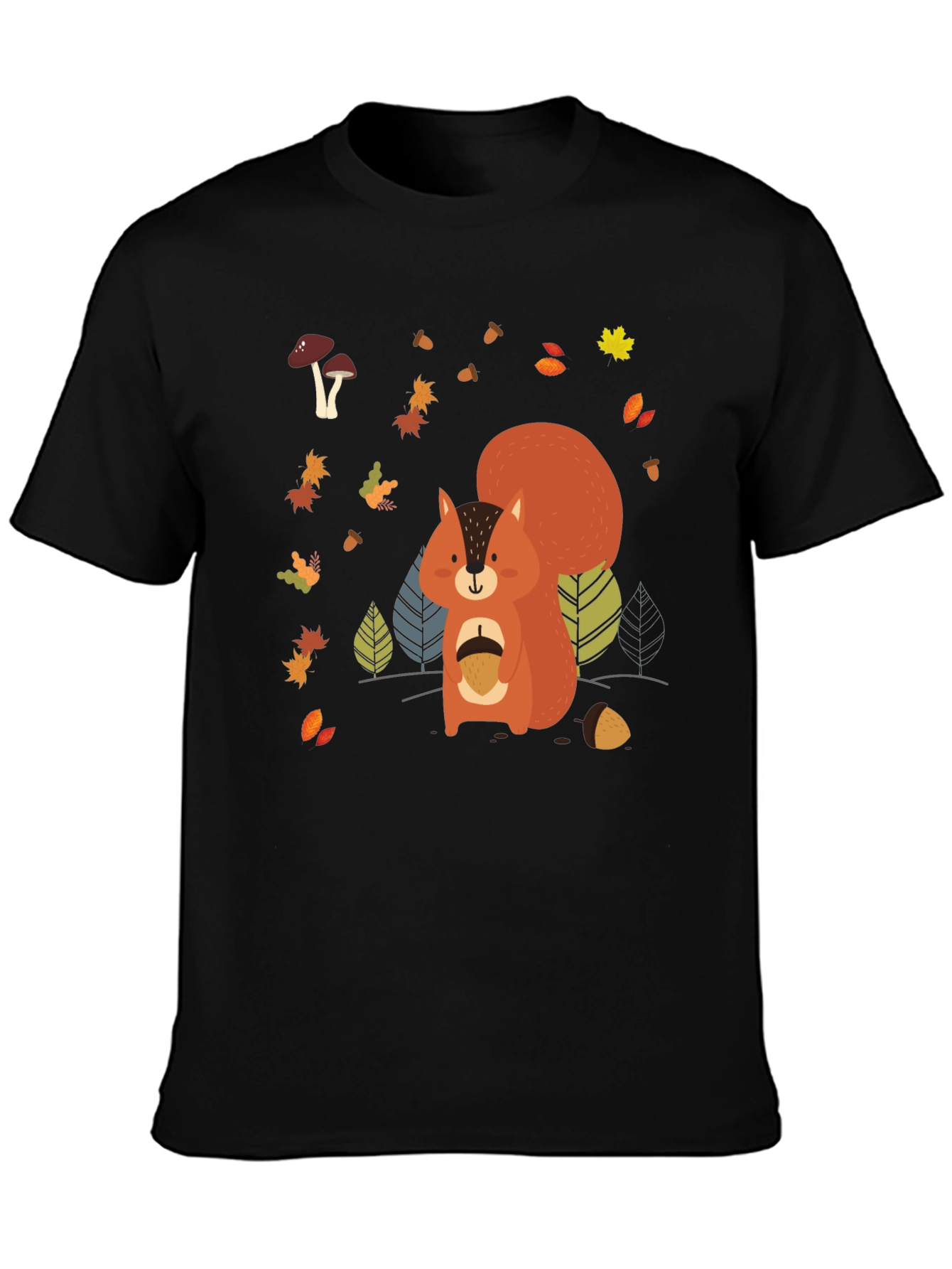 Squirrel Nut T-Shirt - Autumn Leaves Design
