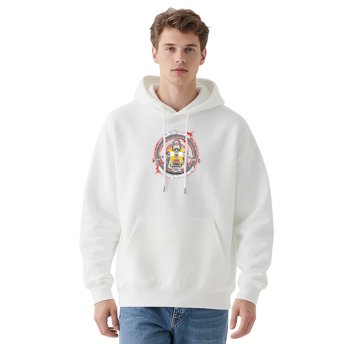 Halo Master Chief Game Circle Graphic Dark Gray Hoodie, Relaxed Fit Men Sweatshirt