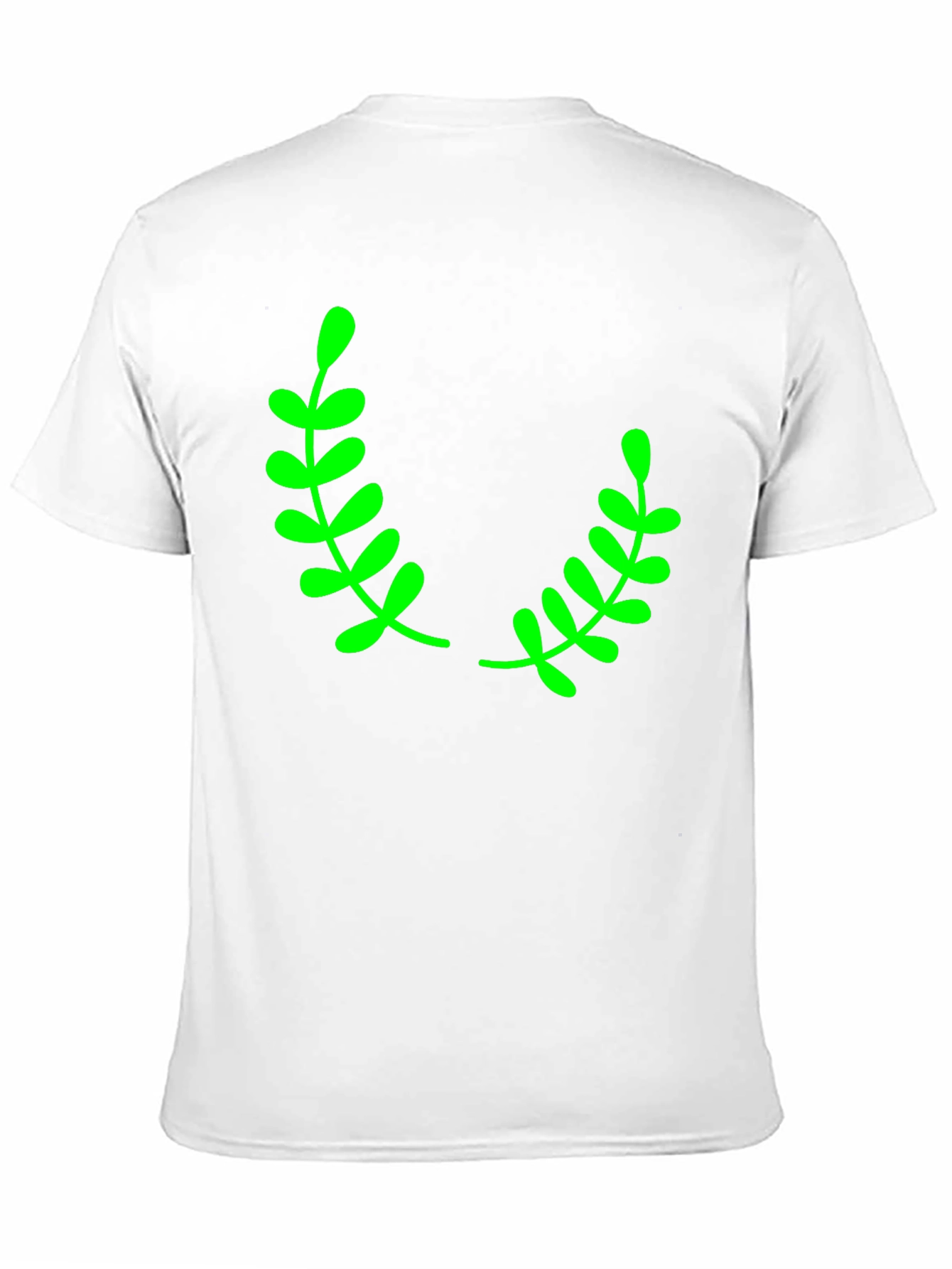 Black T-Shirt with Green Laurel Leaf Design