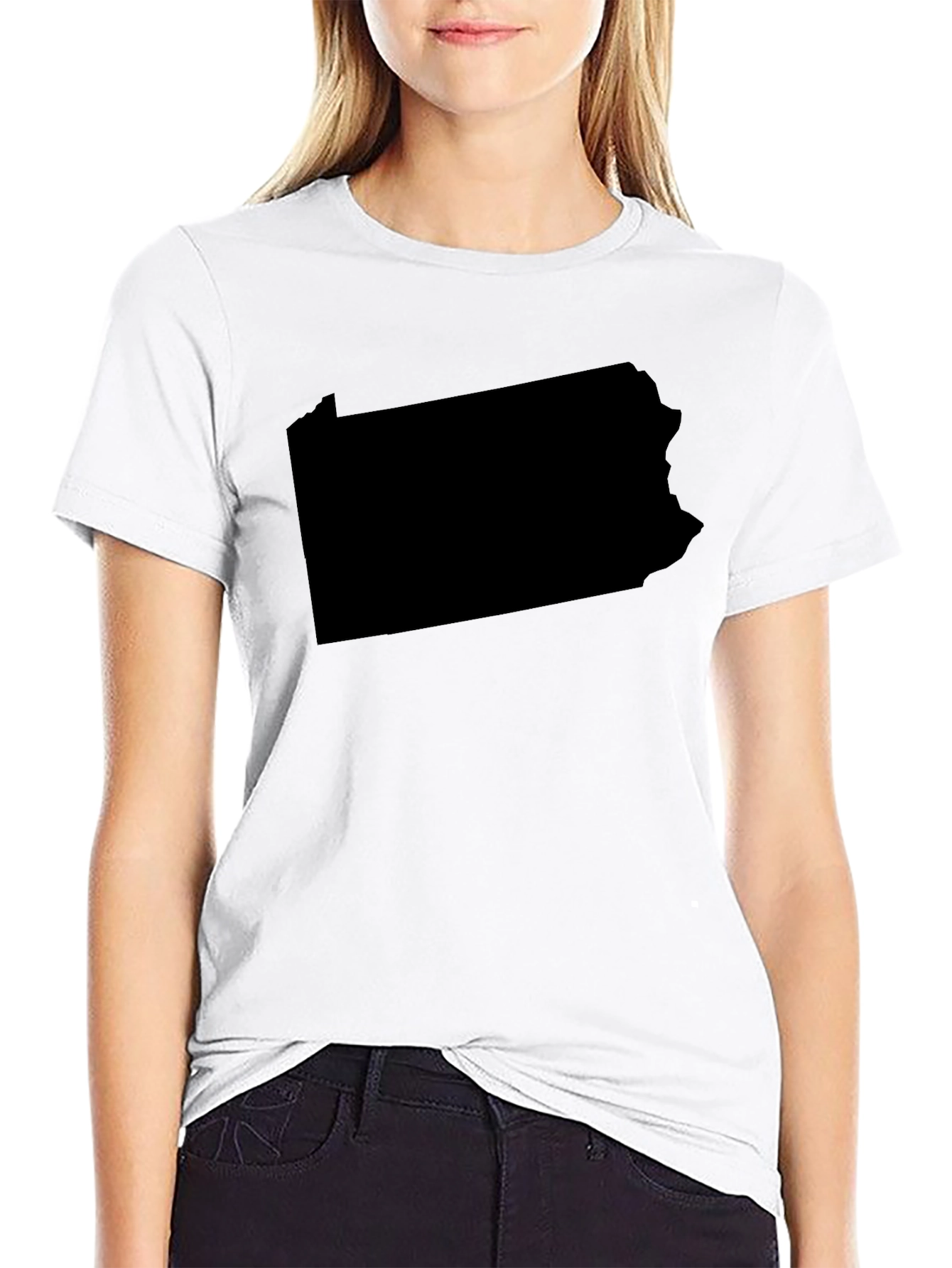Pennsylvania State Outline Black T-Shirt