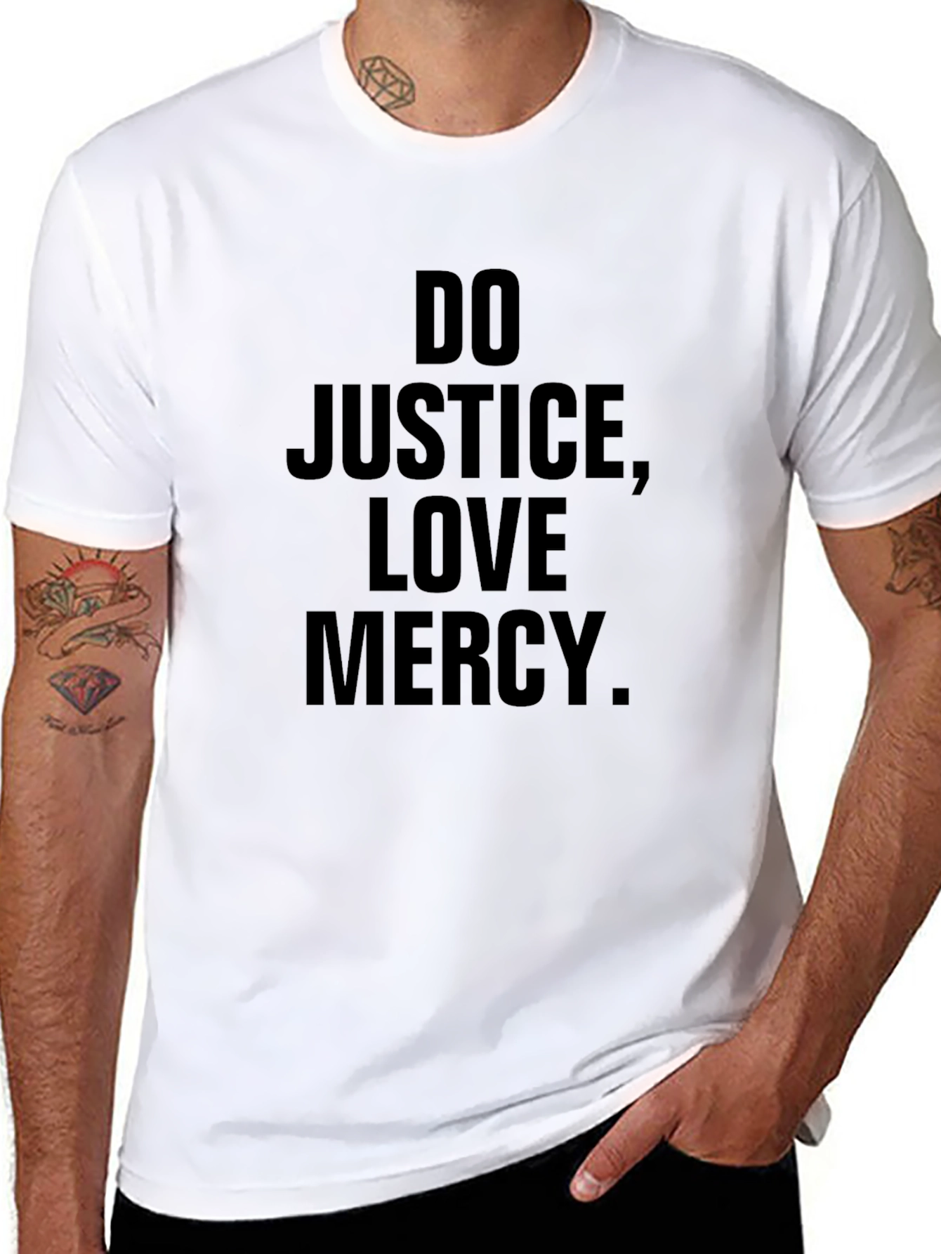 Do Justice Love Mercy Black Graphic T-Shirt