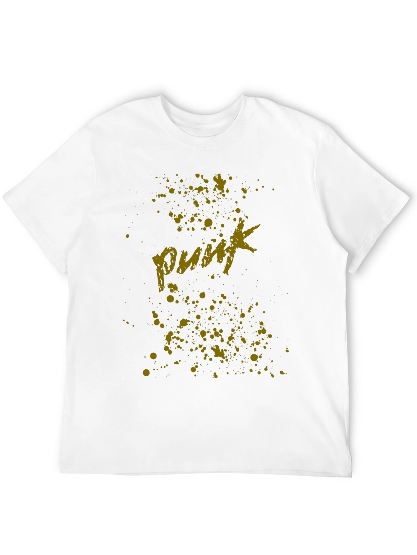 Punk Style Black T-Shirt with Artistic Graphic