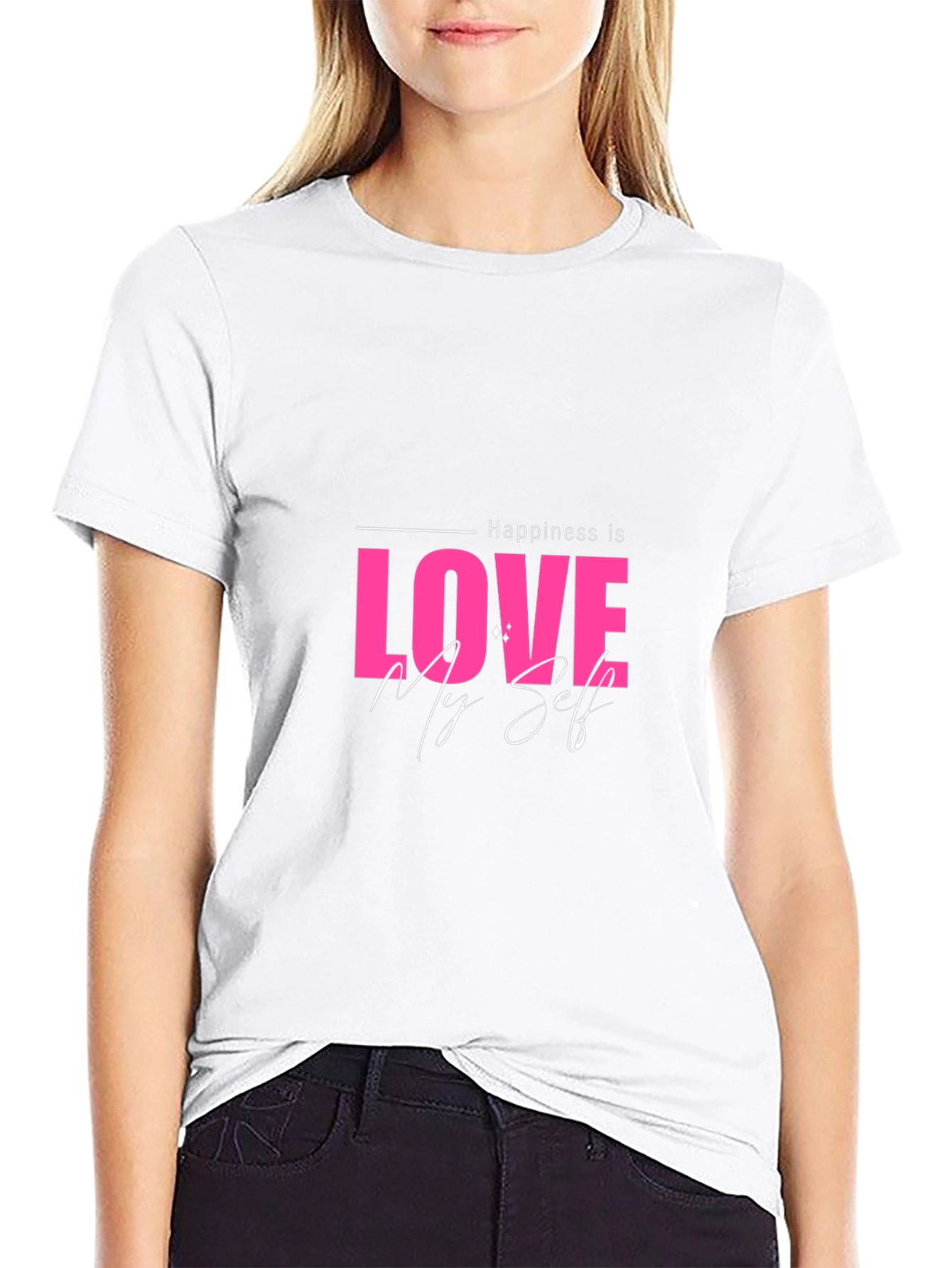 Love Myself Graphic Black T-Shirt
