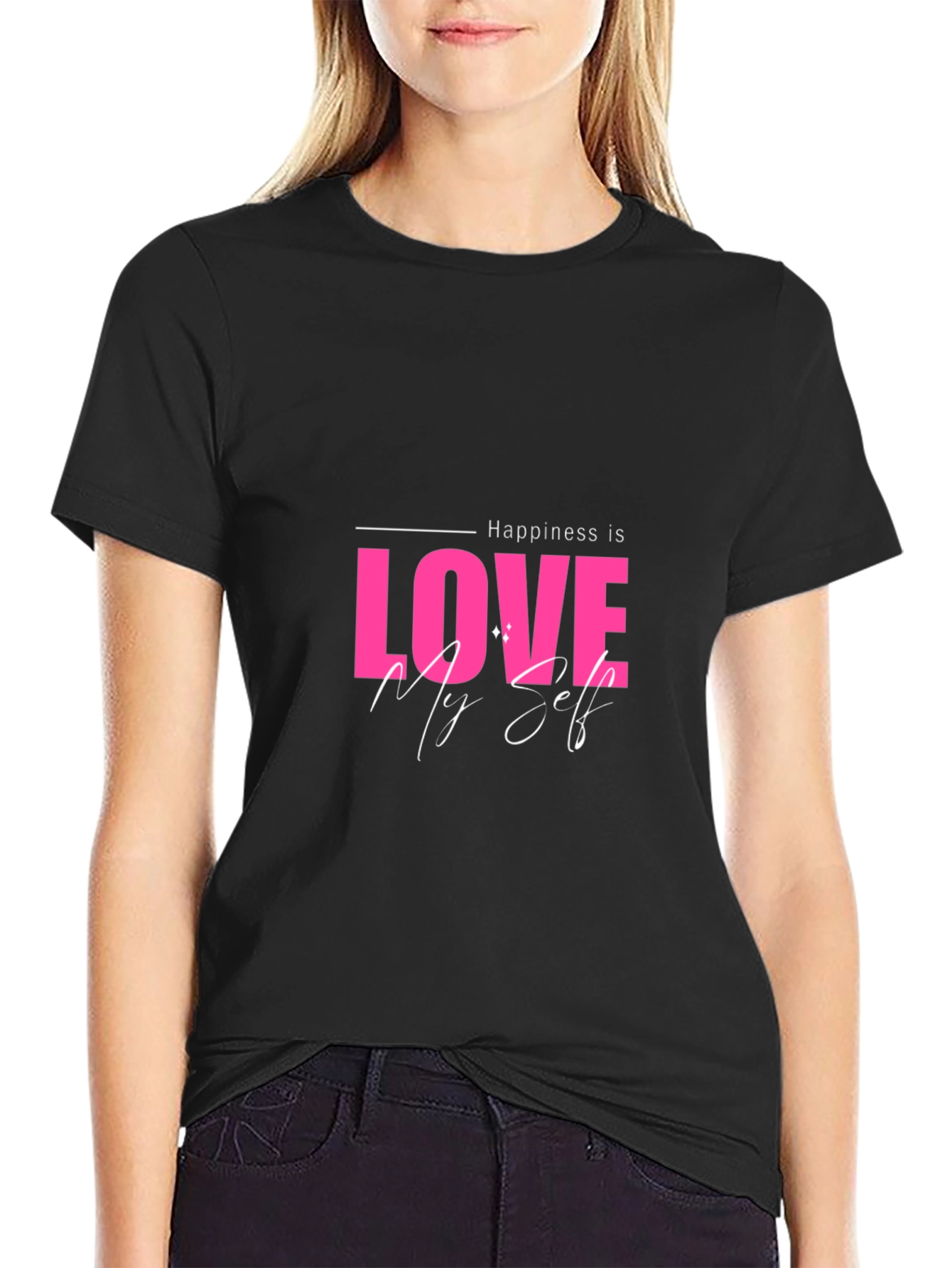 Love Myself Graphic Black T-Shirt