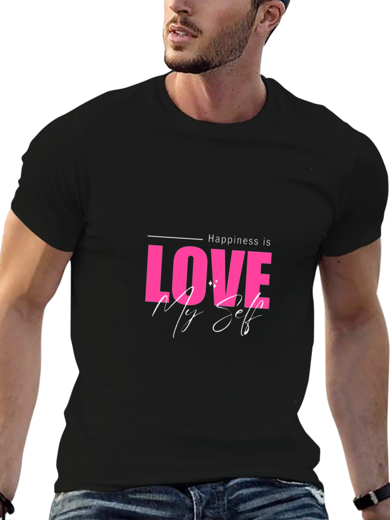 Love Myself Graphic Black T-Shirt
