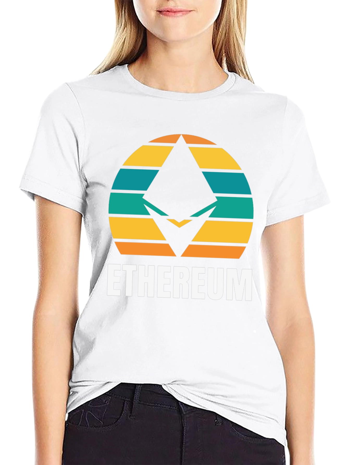 Ethereum Retro Sunset T-Shirt - Crypto Fan Apparel