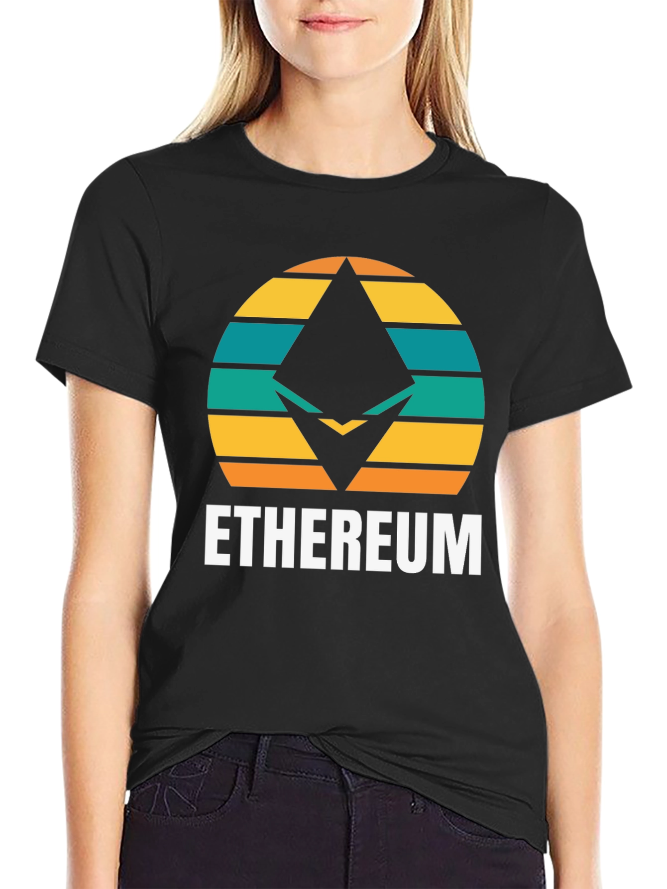Ethereum Retro Sunset T-Shirt - Crypto Fan Apparel