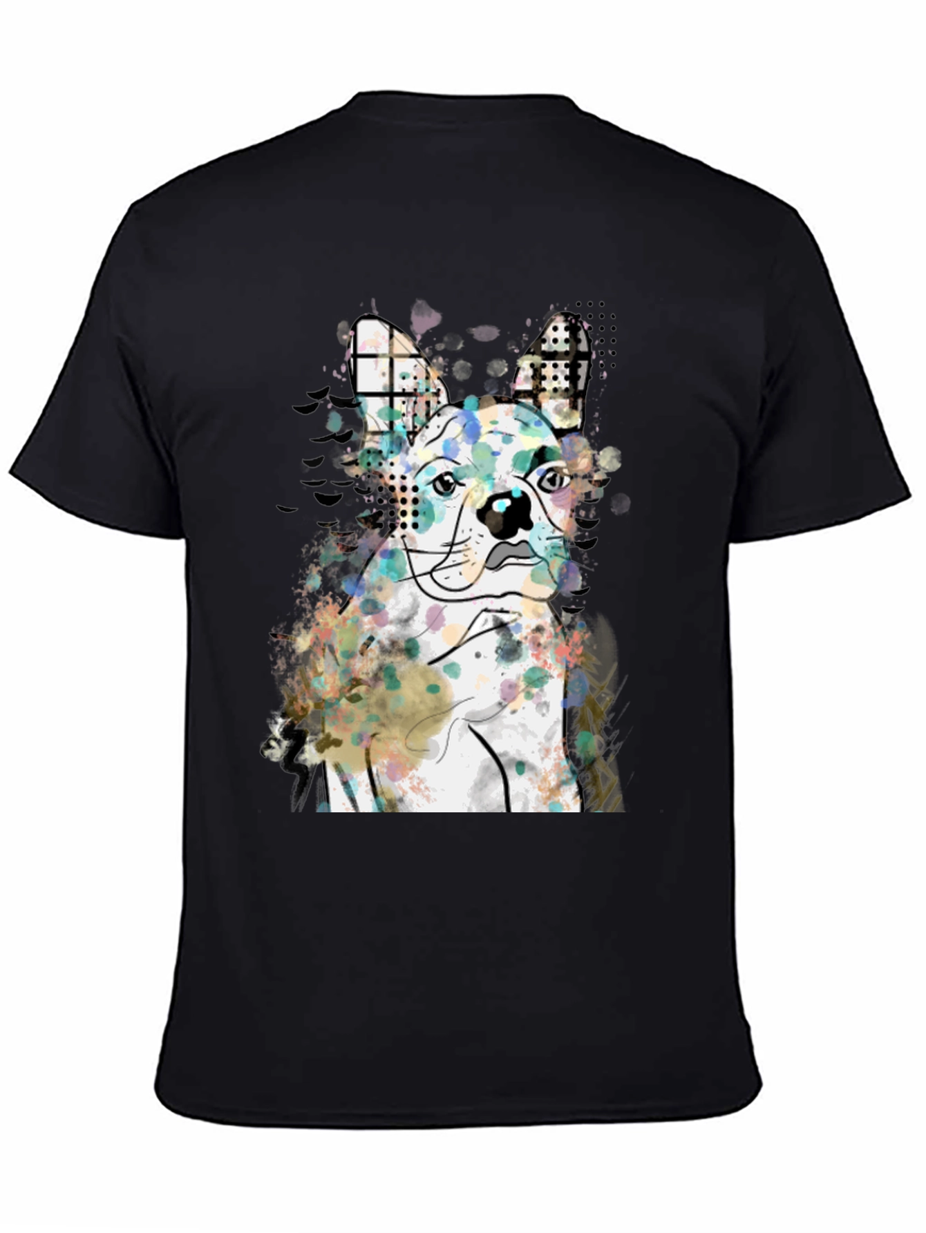 Dog Art Graphic Tee - Modern Abstract French Bulldog