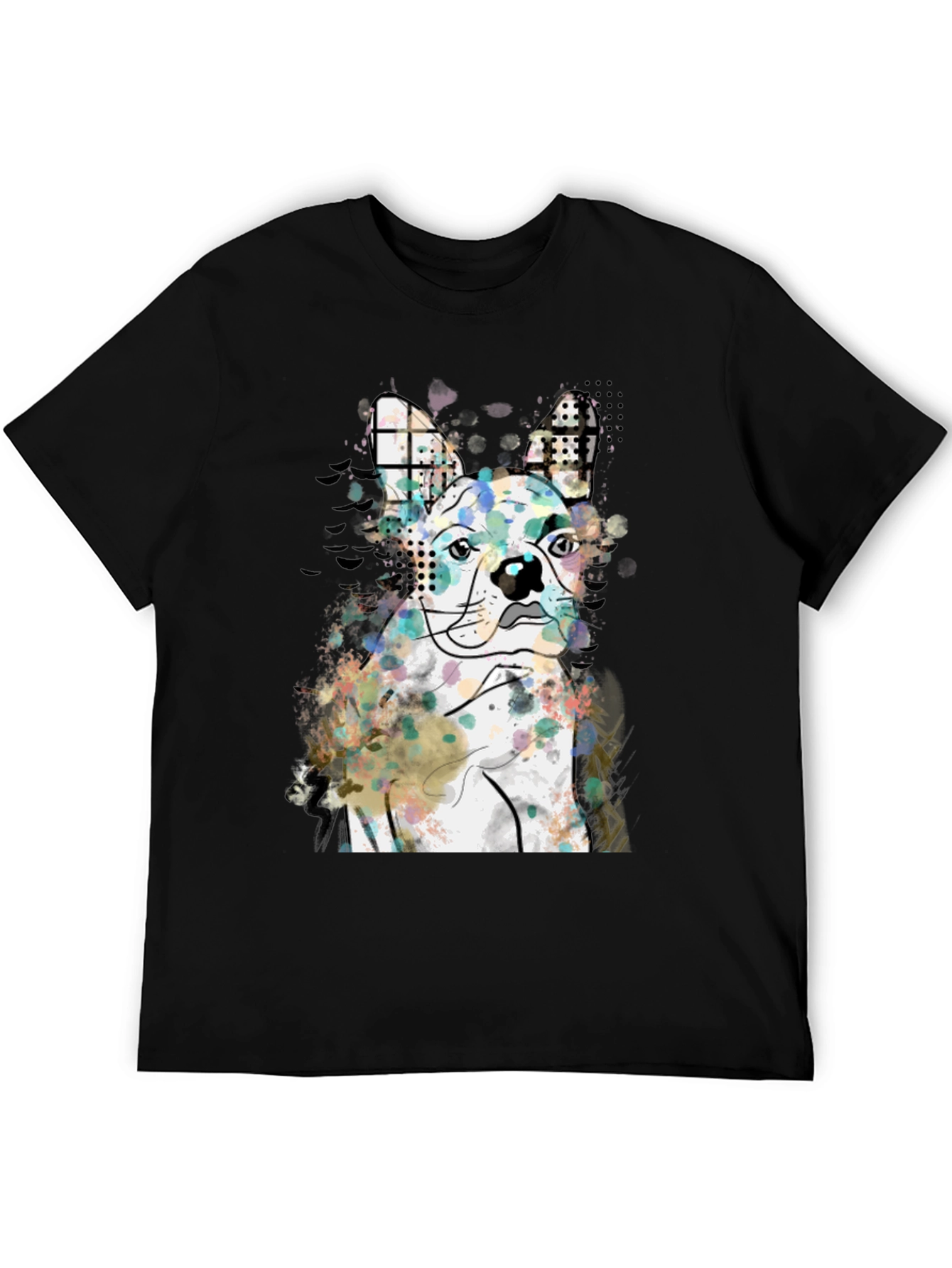 Dog Art Graphic Tee - Modern Abstract French Bulldog