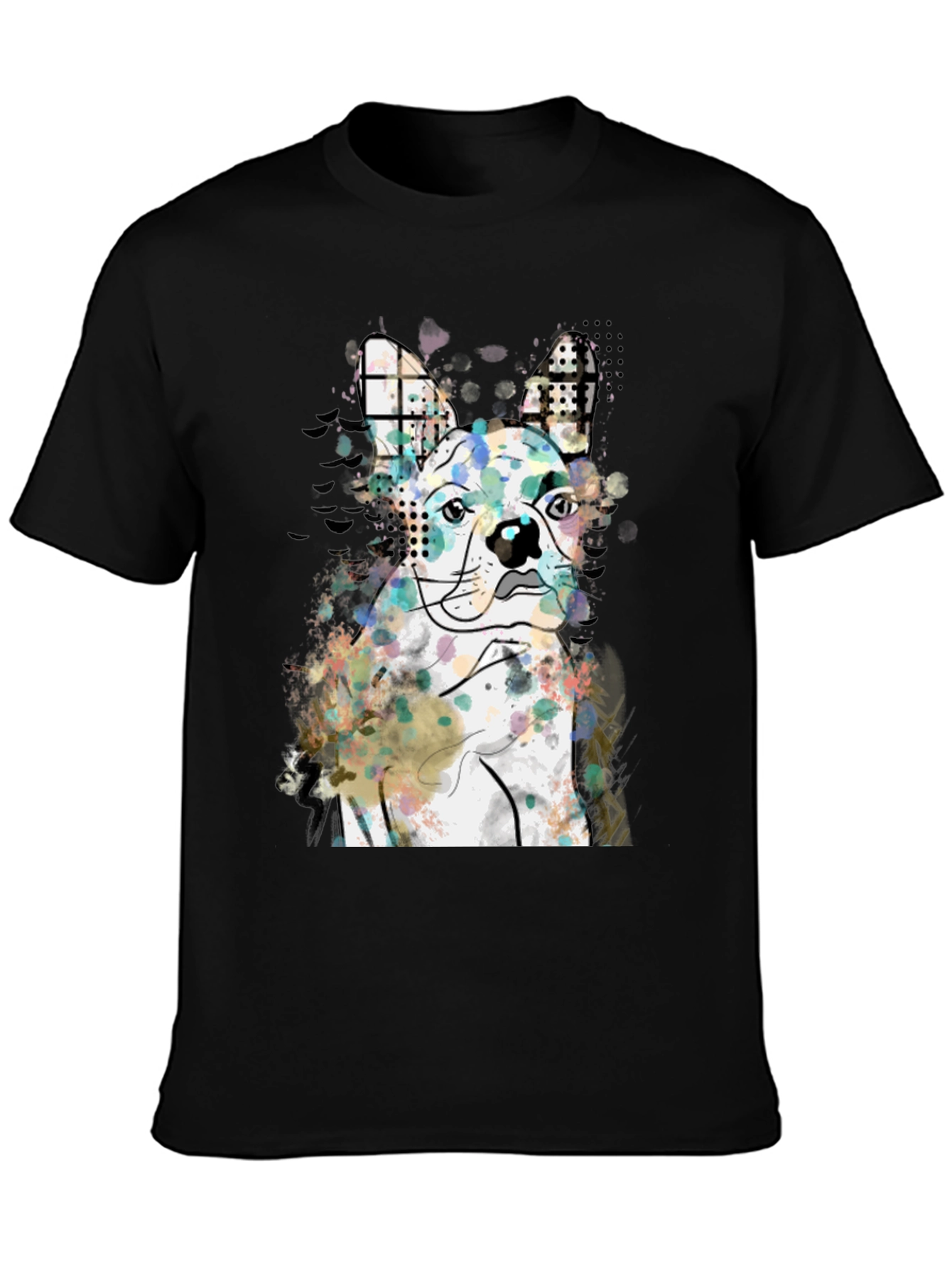 Dog Art Graphic Tee - Modern Abstract French Bulldog