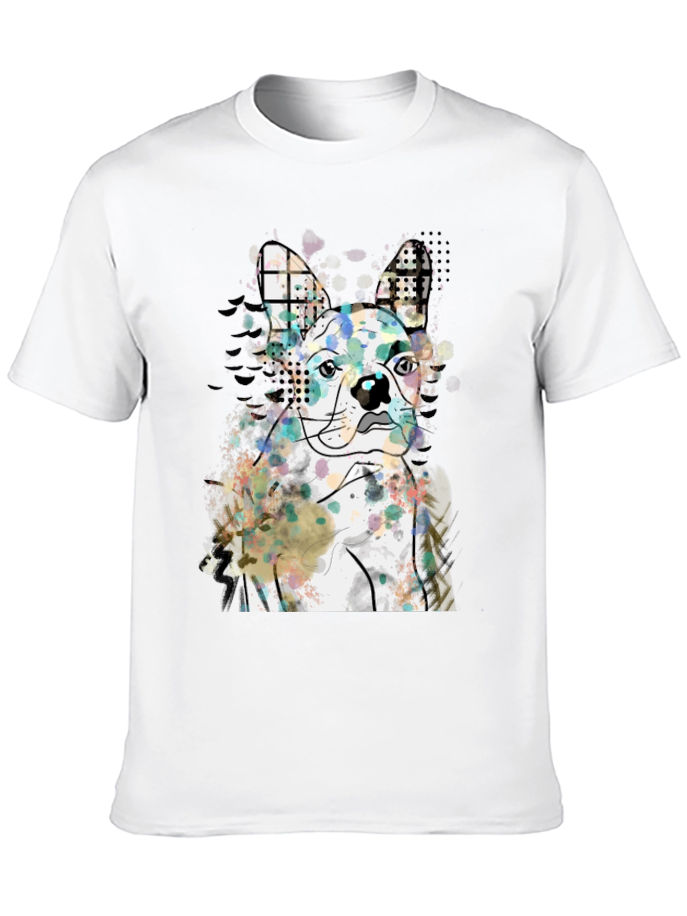 Dog Art Graphic Tee - Modern Abstract French Bulldog