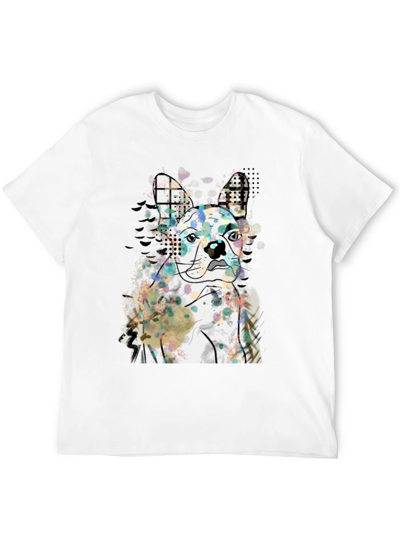Dog Art Graphic Tee - Modern Abstract French Bulldog