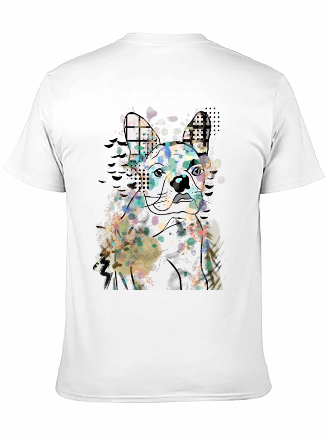 Dog Art Graphic Tee - Modern Abstract French Bulldog