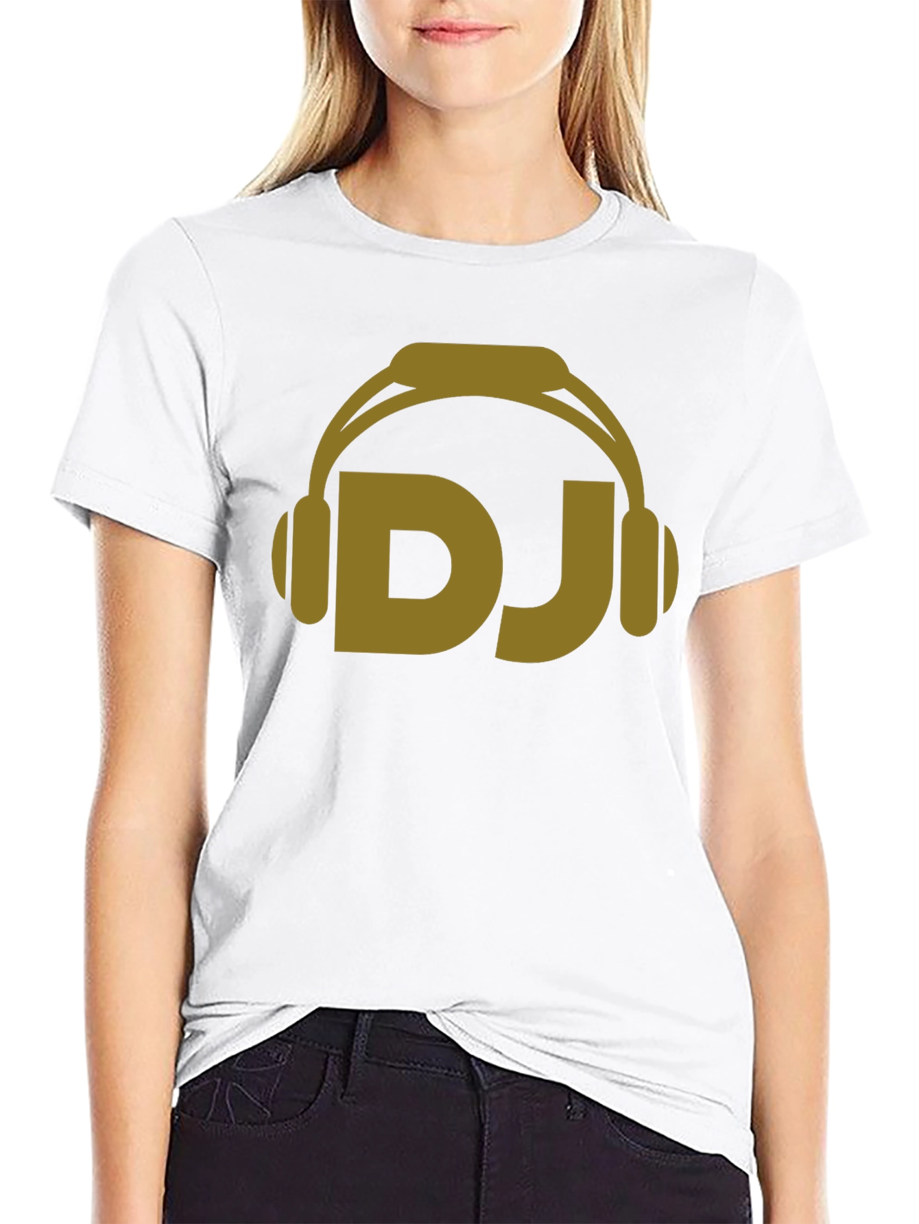 DJ Headphones Graphic Tee - Black Cotton Blend