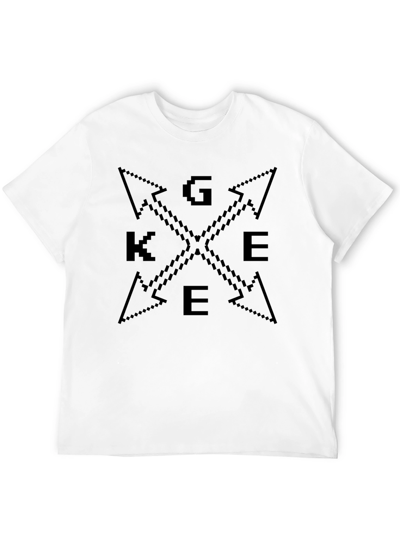Pixelated Geek Arrow Graphic Tee - Black