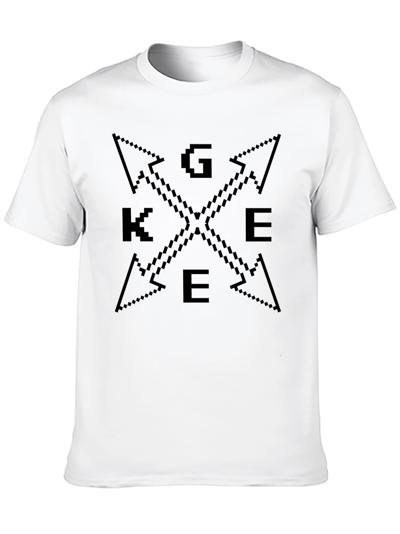 Pixelated Geek Arrow Graphic Tee - Black