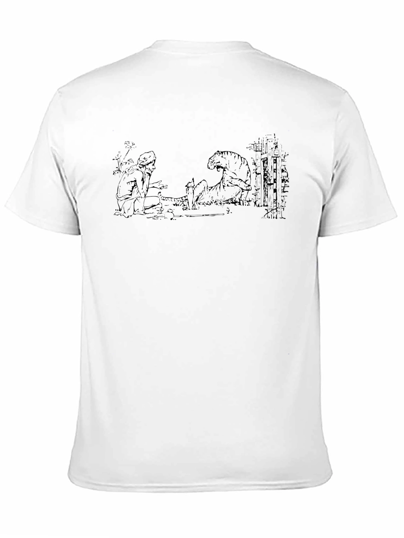 Mans Graphic T-Shirt - Man and Tiger Design