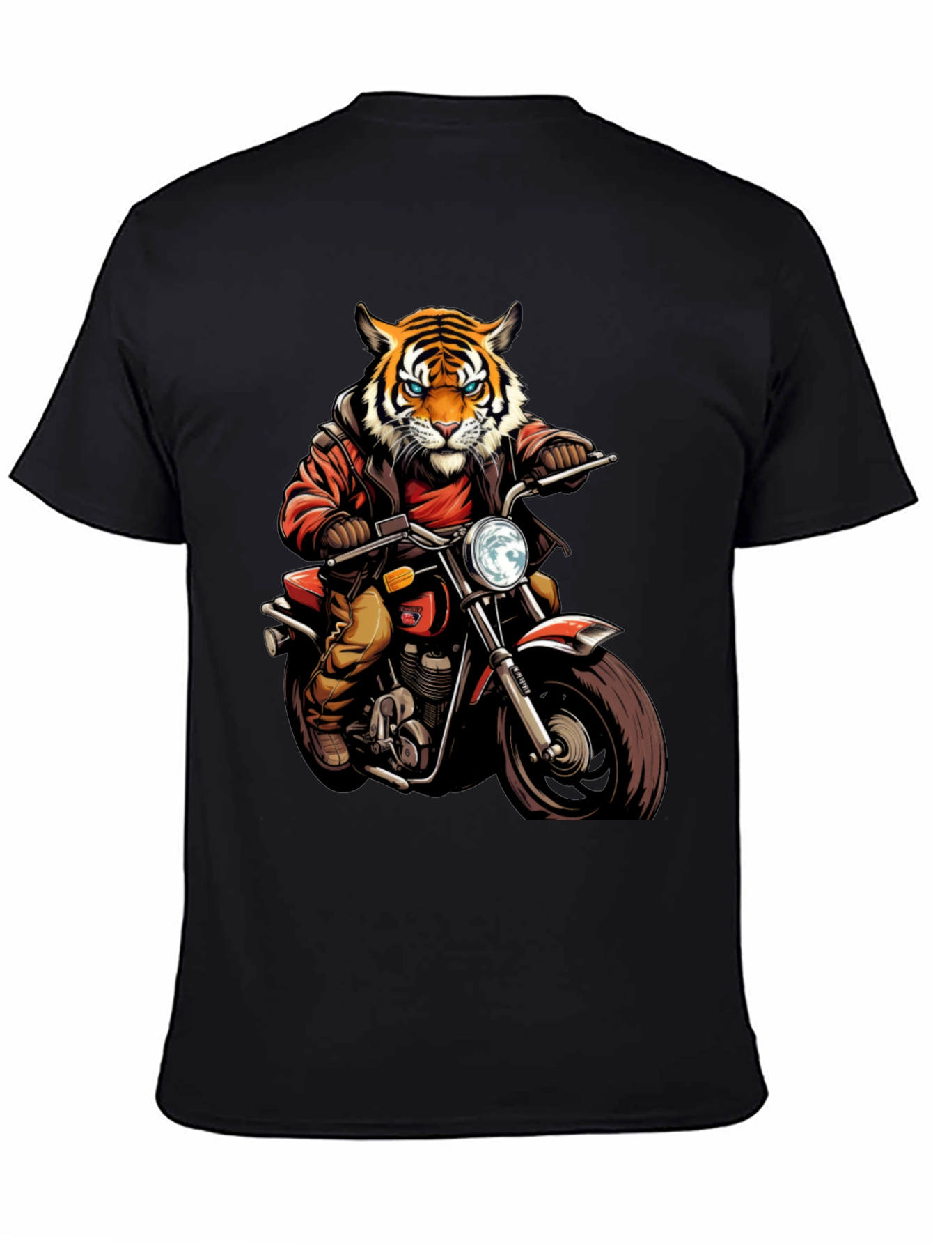 Tiger Biker Graphic Tee - Cool Motorcycle T-Shirt