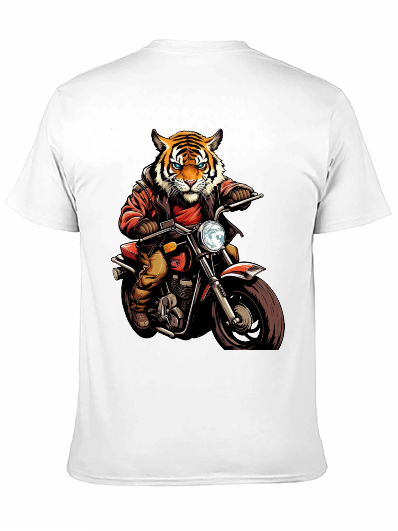 Tiger Biker Graphic Tee - Cool Motorcycle T-Shirt