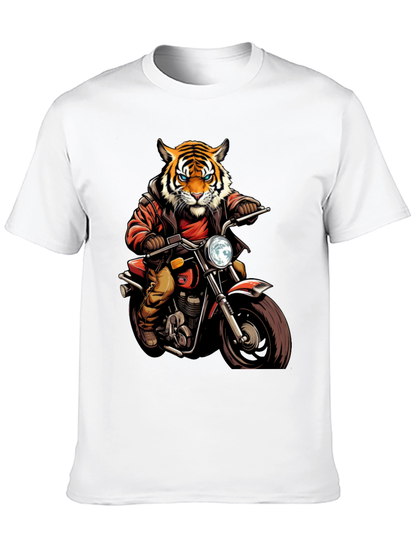 Tiger Biker Graphic Tee - Cool Motorcycle T-Shirt