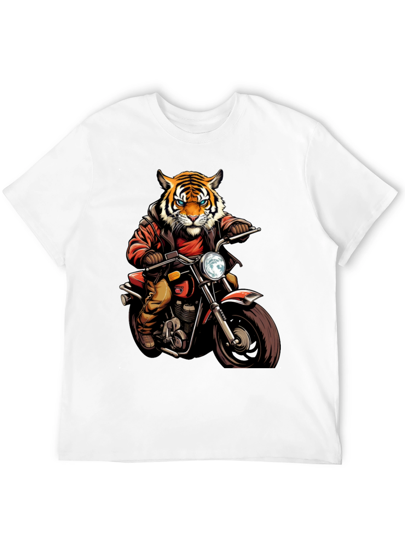 Tiger Biker Graphic Tee - Cool Motorcycle T-Shirt