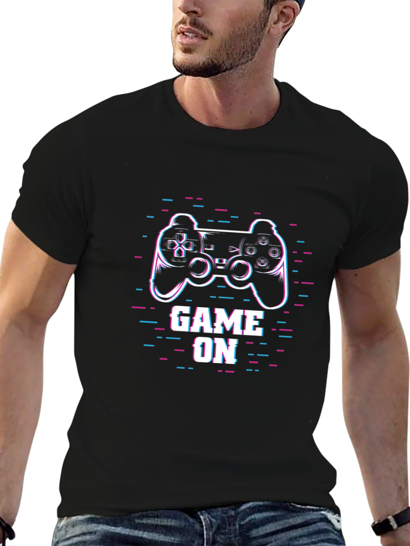 Game On Black T-Shirt Gamer Graphic Tee