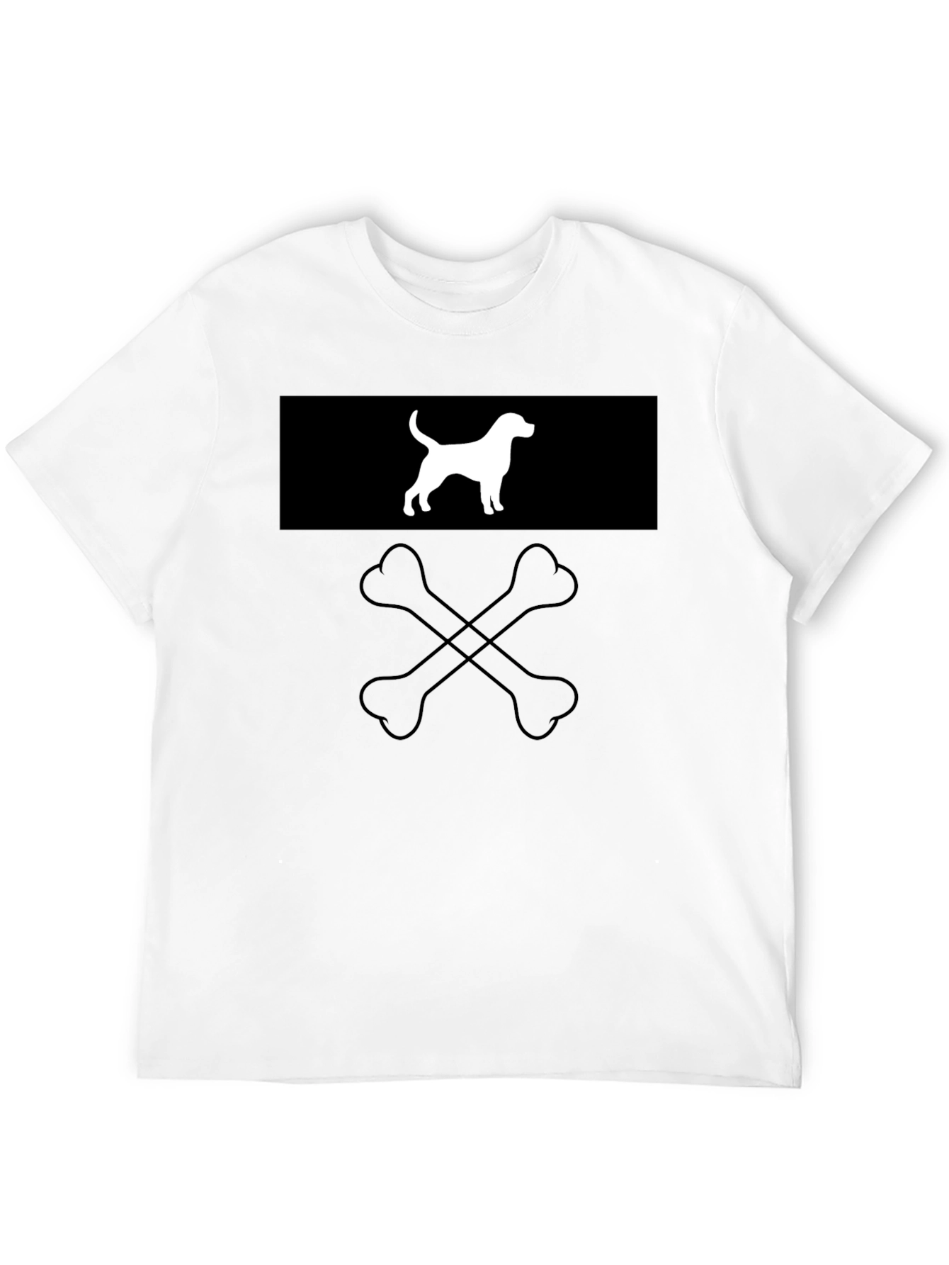 Dog & Bones Graphic Tee - Black Cotton Crewneck