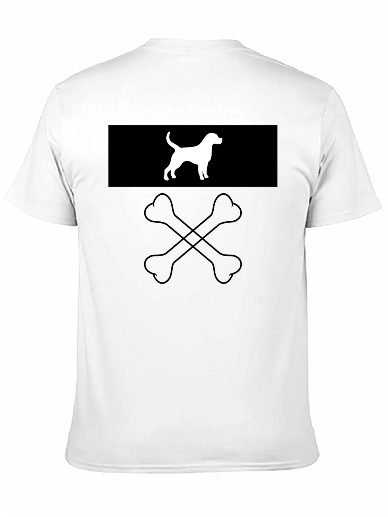 Dog & Bones Graphic Tee - Black Cotton Crewneck