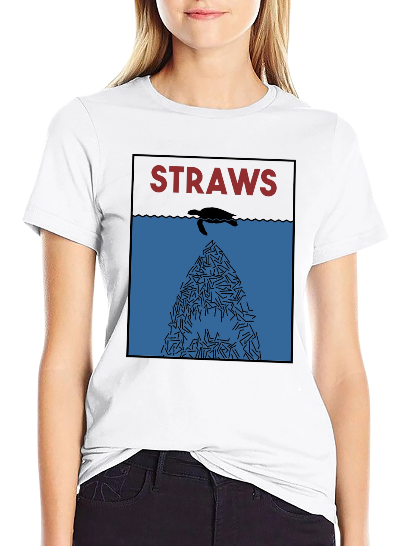 Eco-Conscious Straws Awareness Graphic Tee