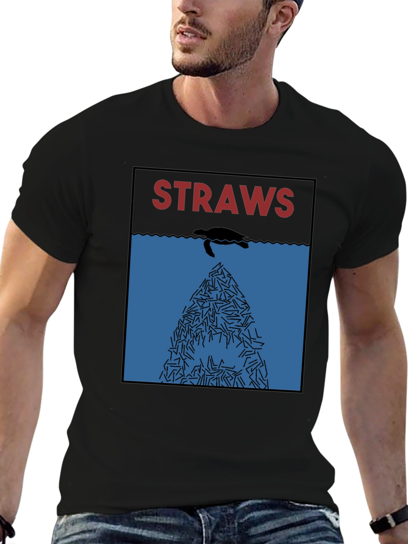 Eco-Conscious Straws Awareness Graphic Tee