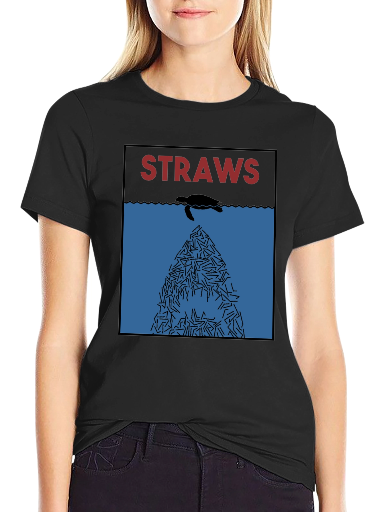 Eco-Conscious Straws Awareness Graphic Tee